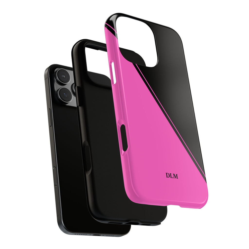 Pink/Black Two Tone Custom Initials Case