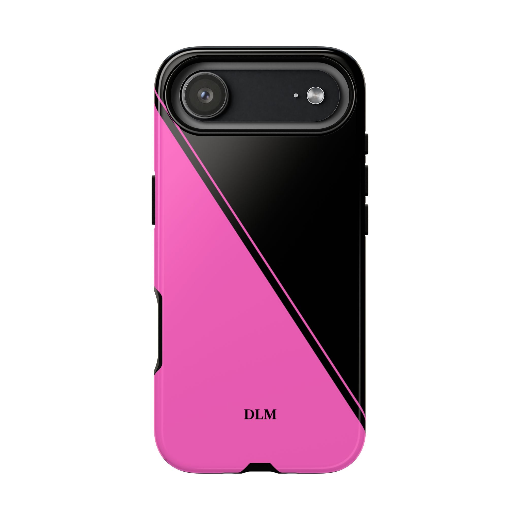 Pink/Black Two Tone Custom Initials Case
