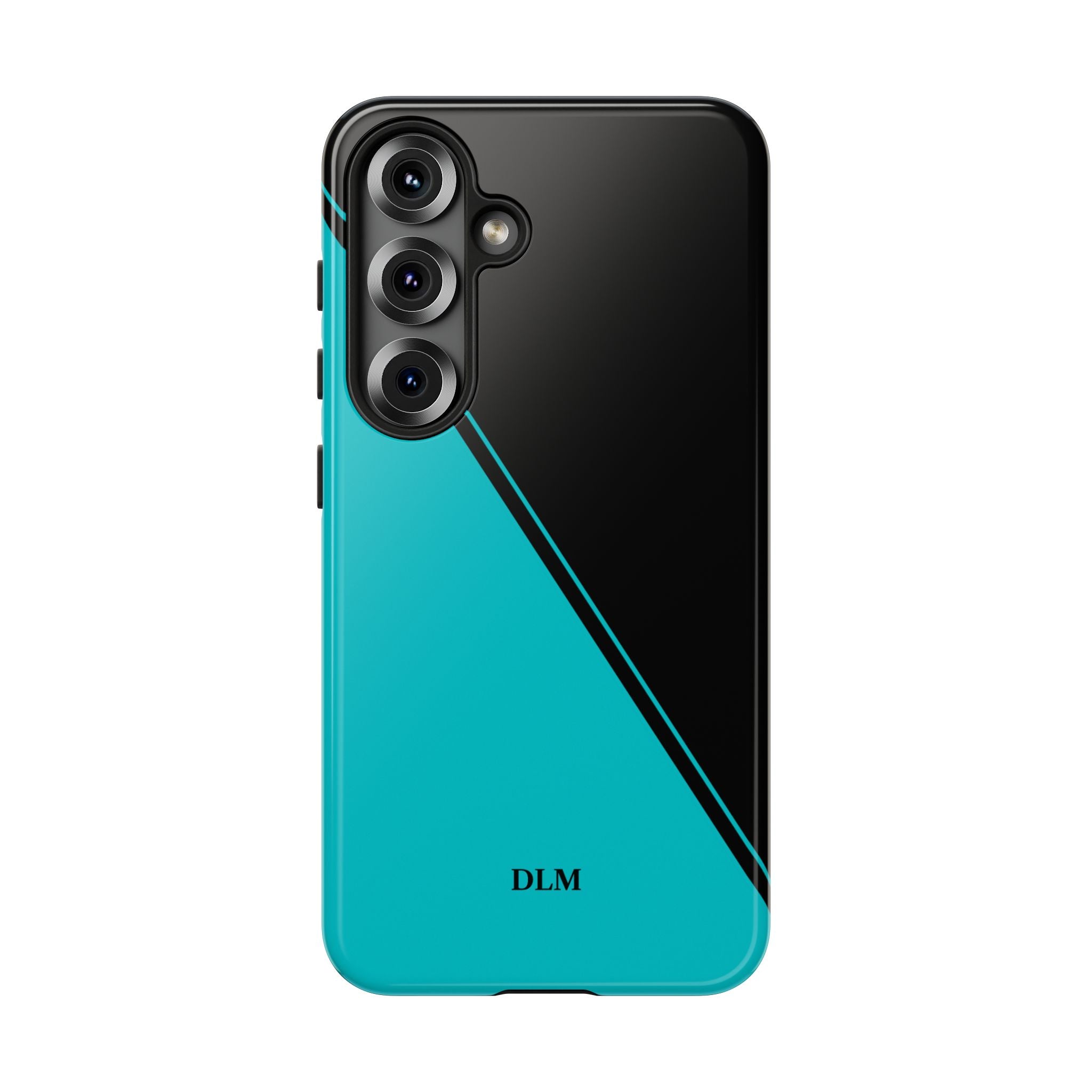 Tiffany/Black Two Tone Custom Initials Case
