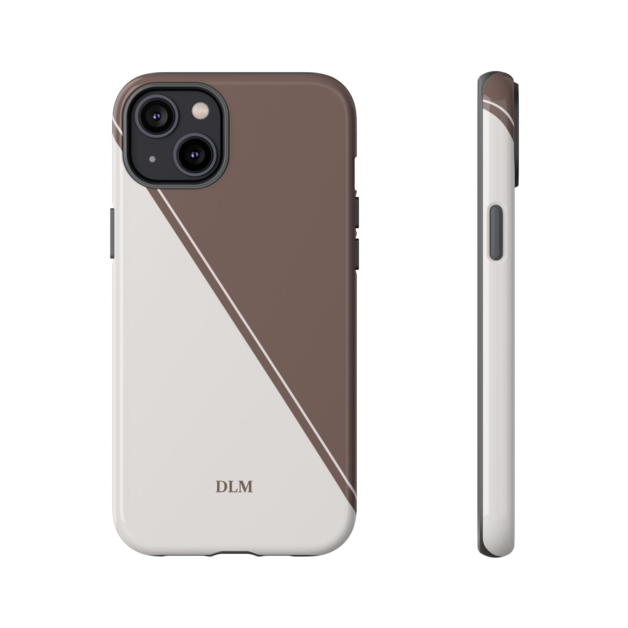 Brown/Cream Two Tone Custom Initials Case