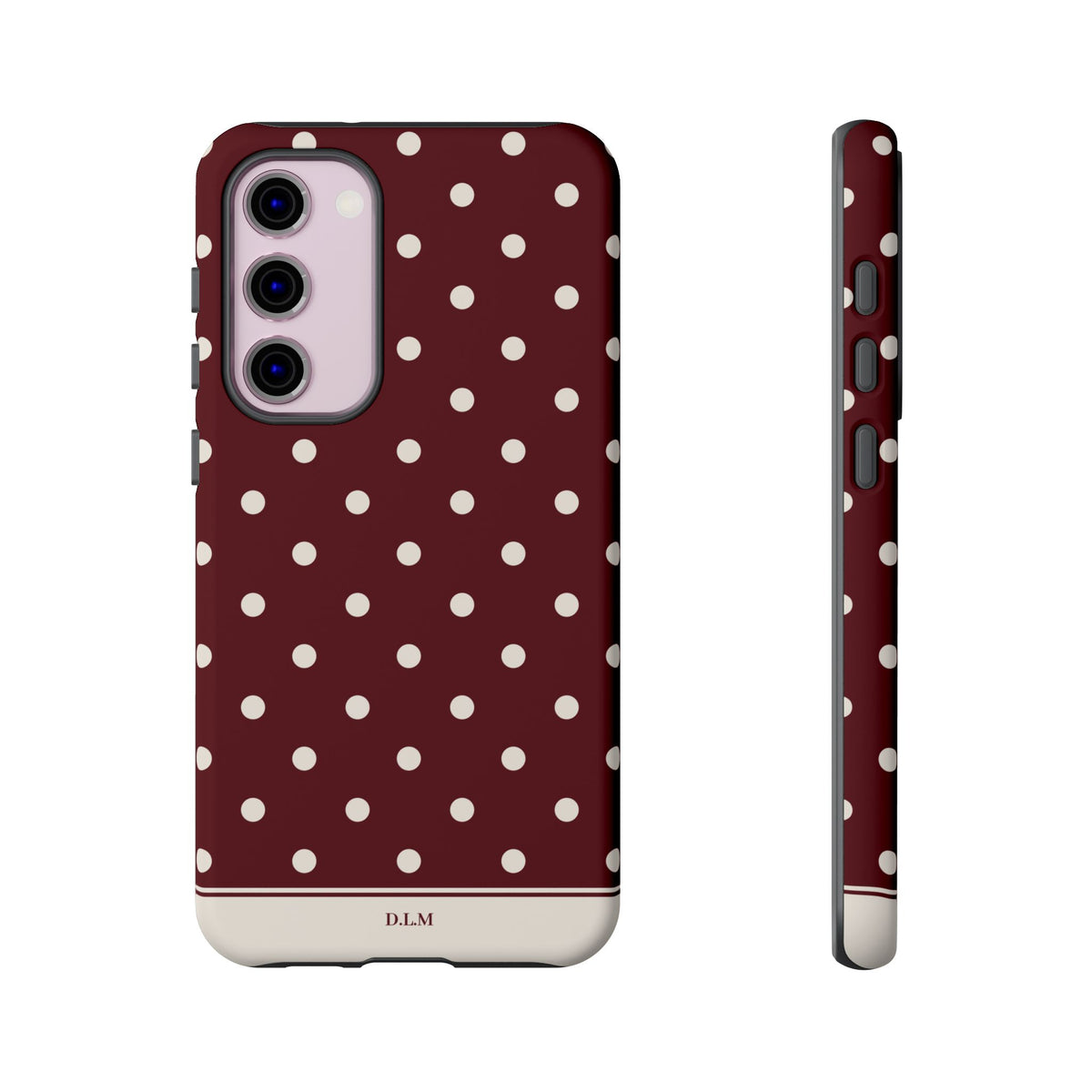 Cranberry Cream Personalised Polka Dot Case