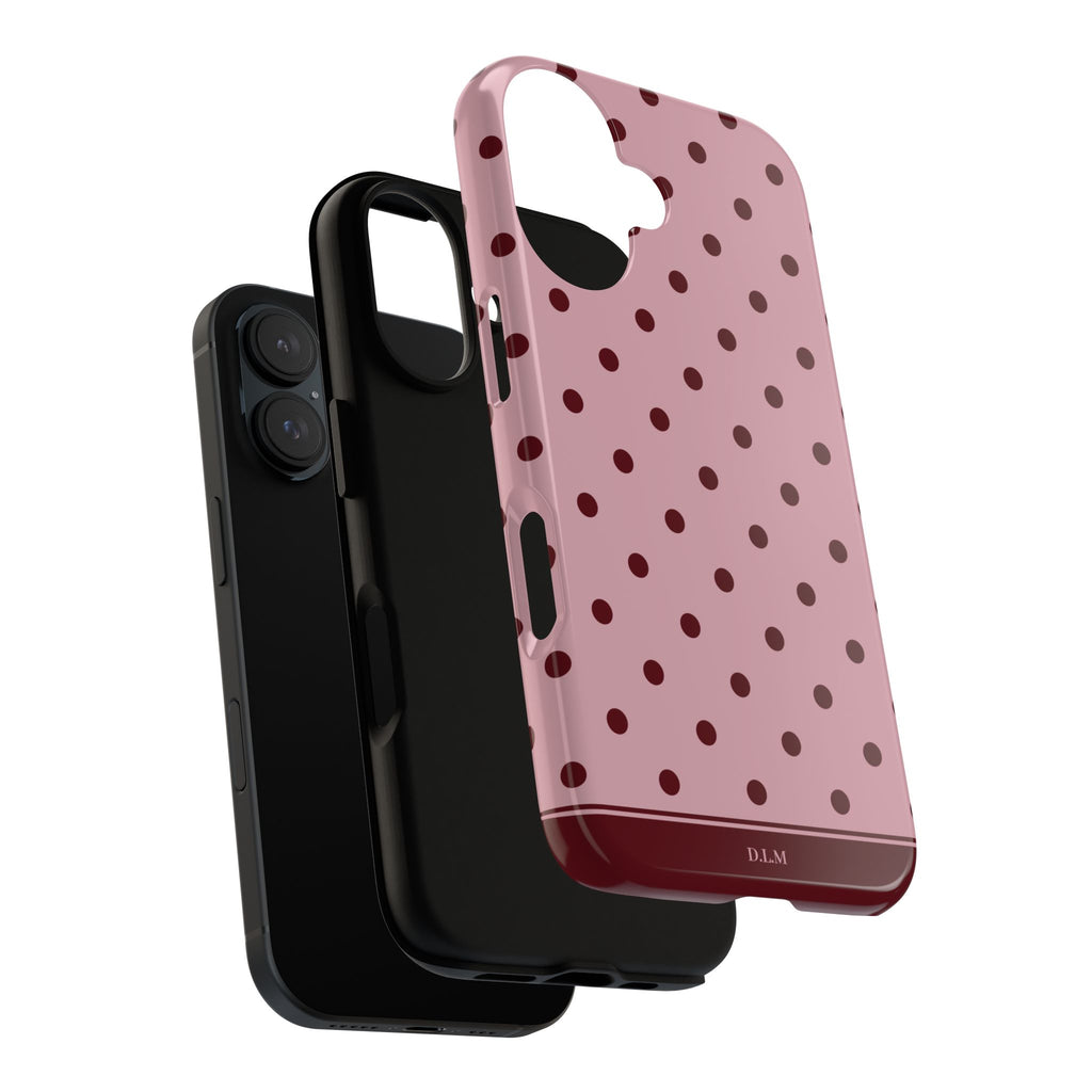 Berry Blush Personalised Polka Dot Case