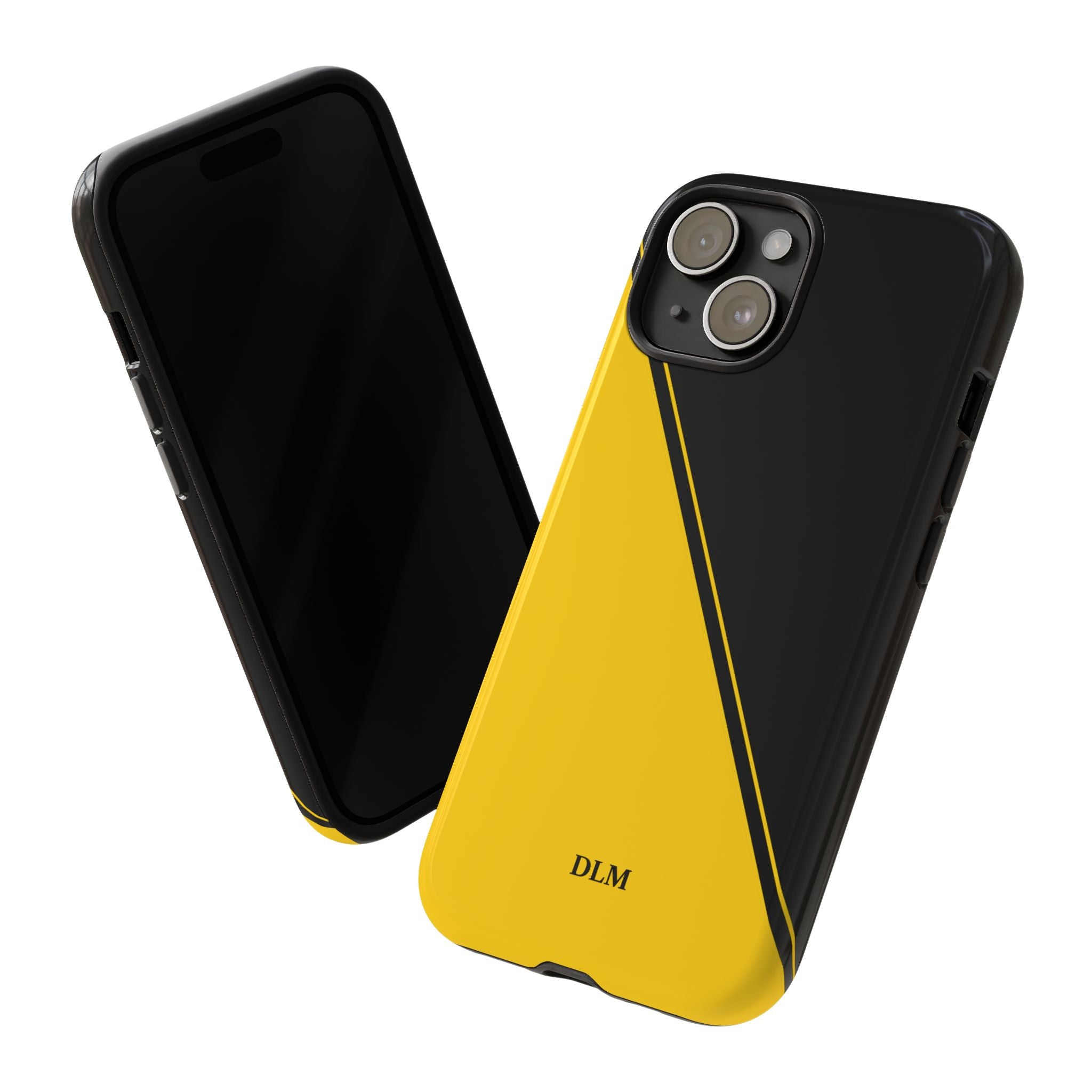 Yellow/Black Two Tone Custom Initials Case