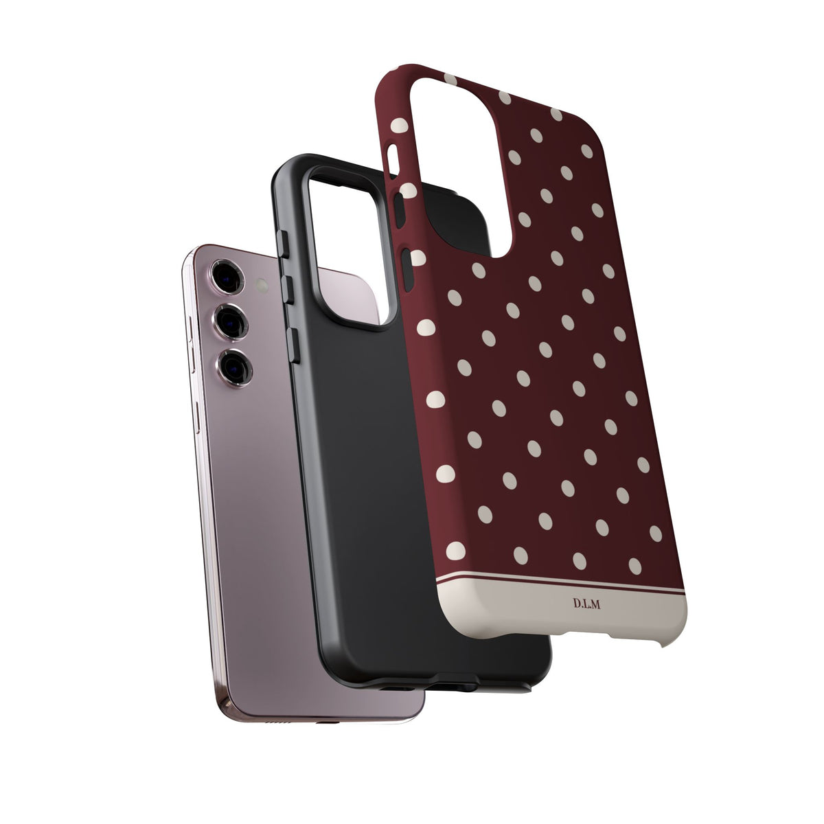 Cranberry Cream Personalised Polka Dot Case