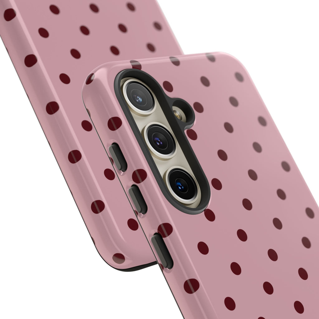 Berry Blush Personalised Polka Dot Case