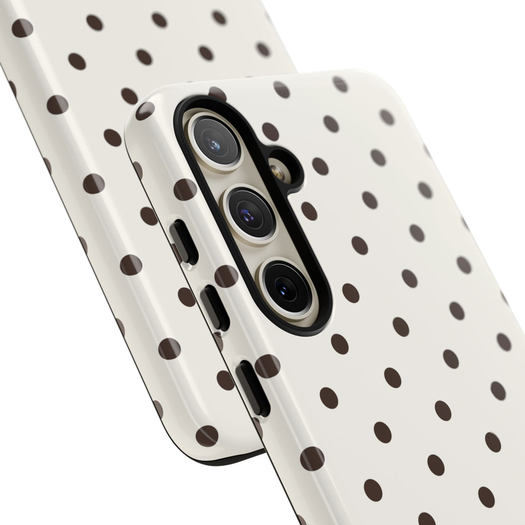 Creamy Mocha Personalised Polka Dot Case