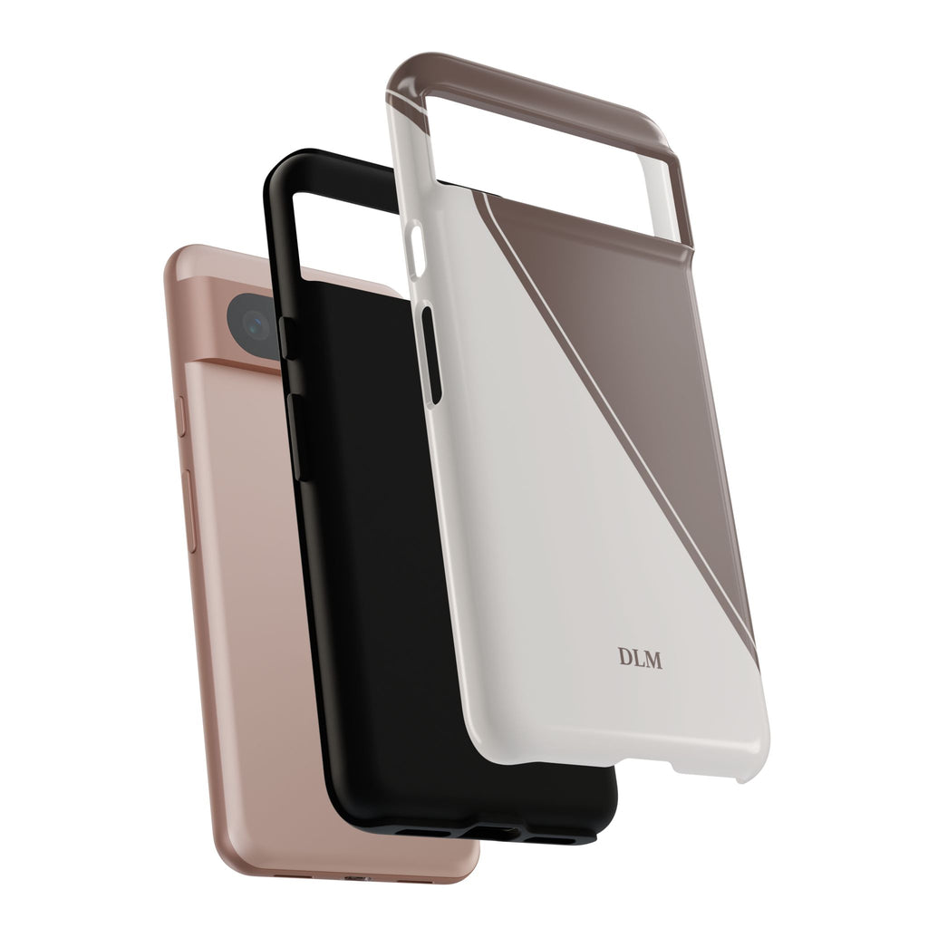 Brown/Cream Two Tone Custom Initials Case