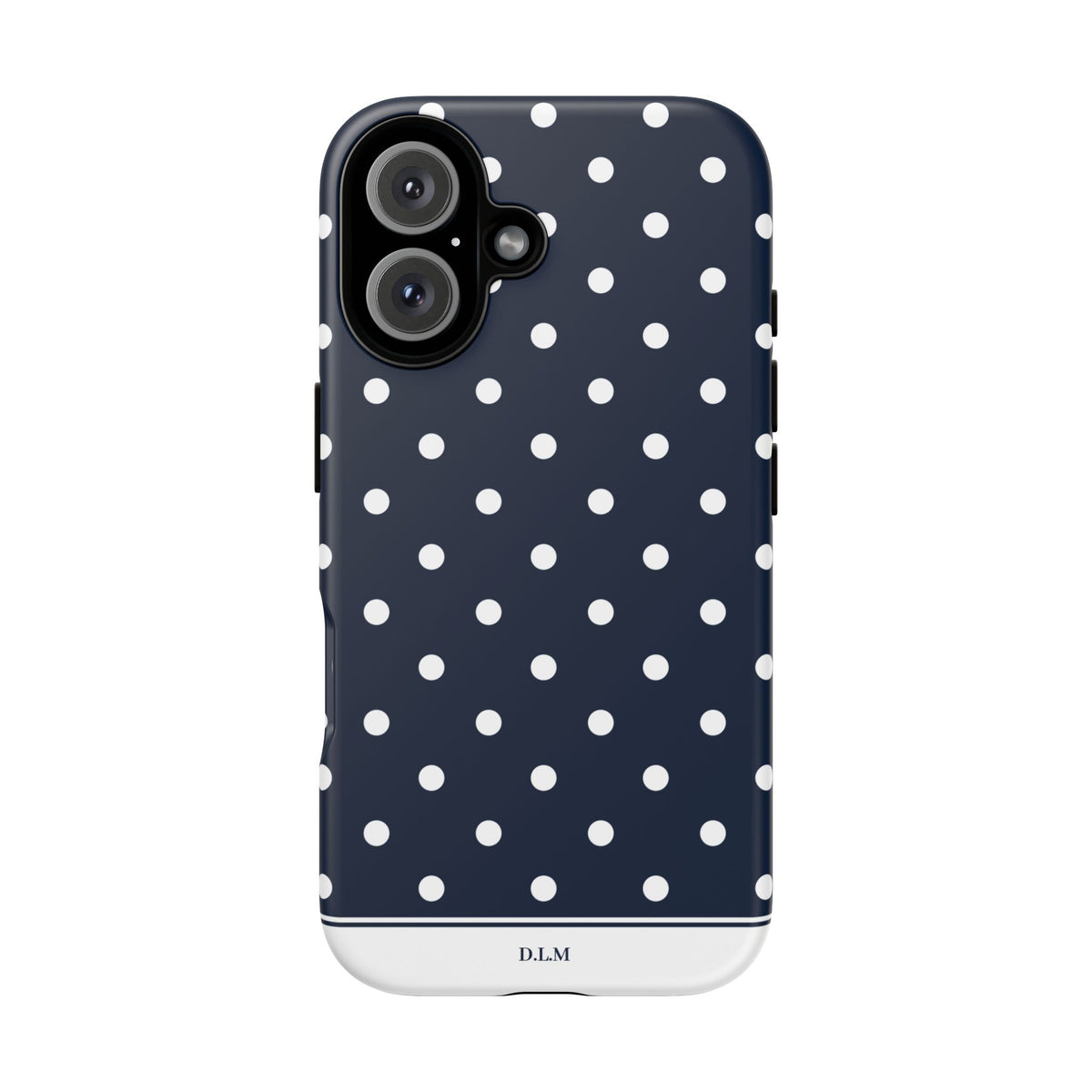 Navy Pearl Personalised Polka Dot Case