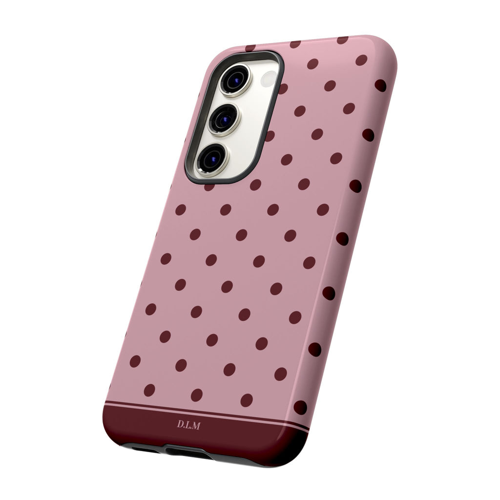Berry Blush Personalised Polka Dot Case