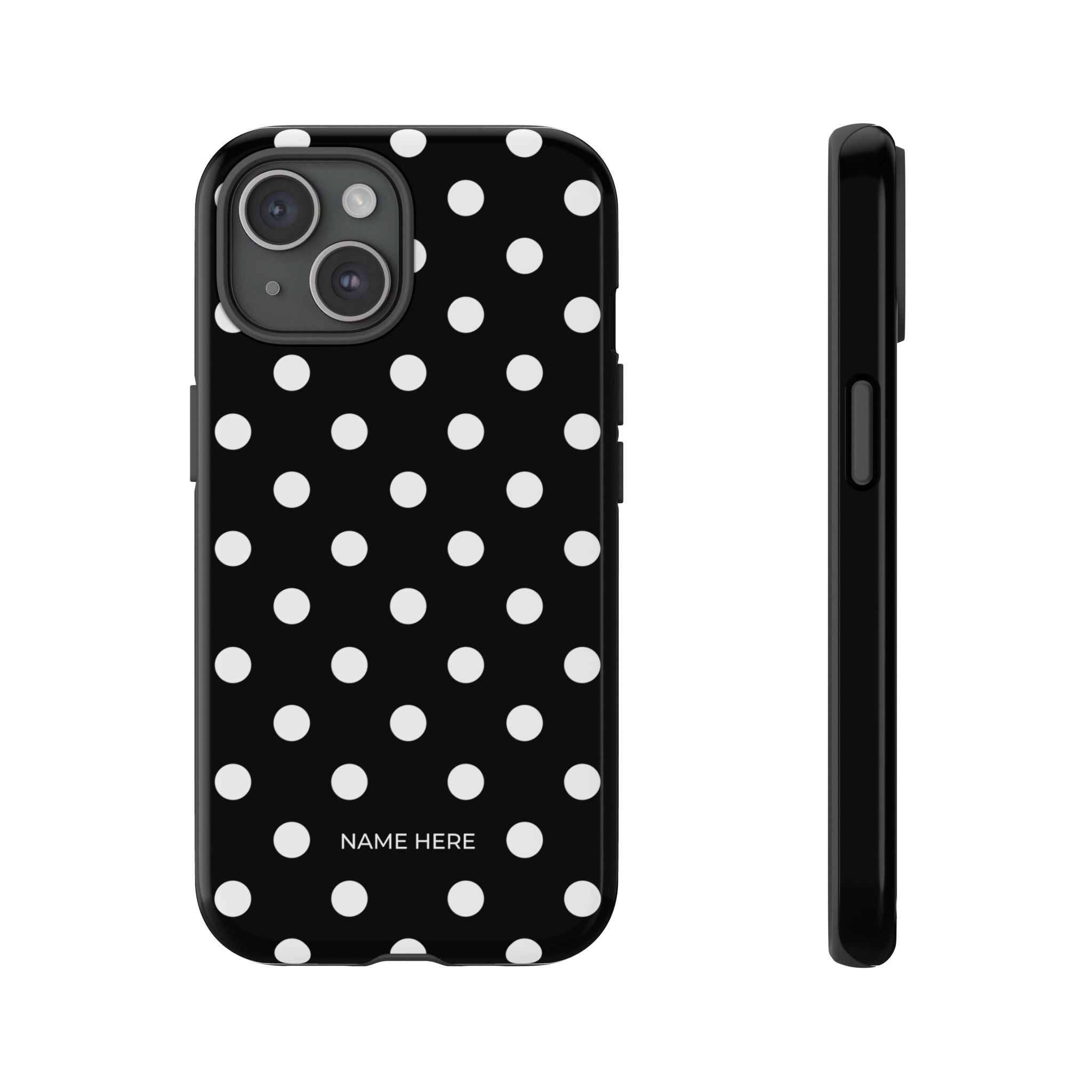 Black & White PolkaDot Customisable Case