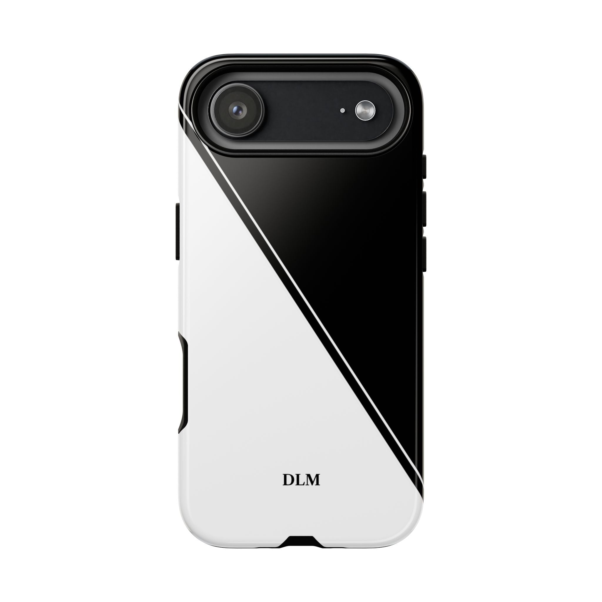 White/Black Two Tone Custom Initials Case