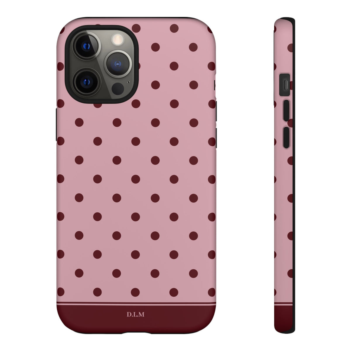 Berry Blush Personalised Polka Dot Case