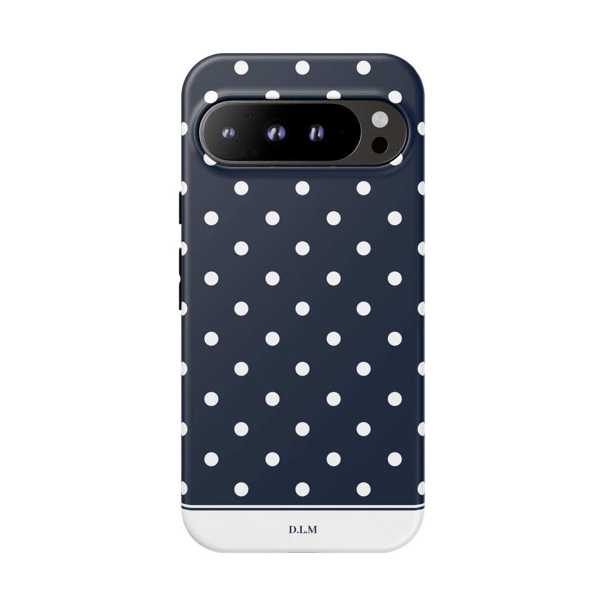 Navy Pearl Personalised Polka Dot Case