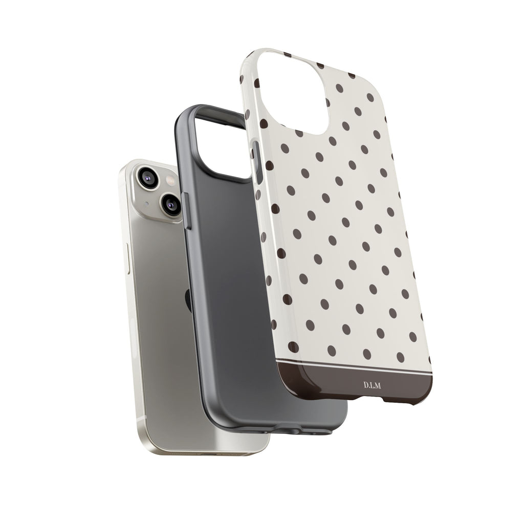 Creamy Mocha Personalised Polka Dot Case