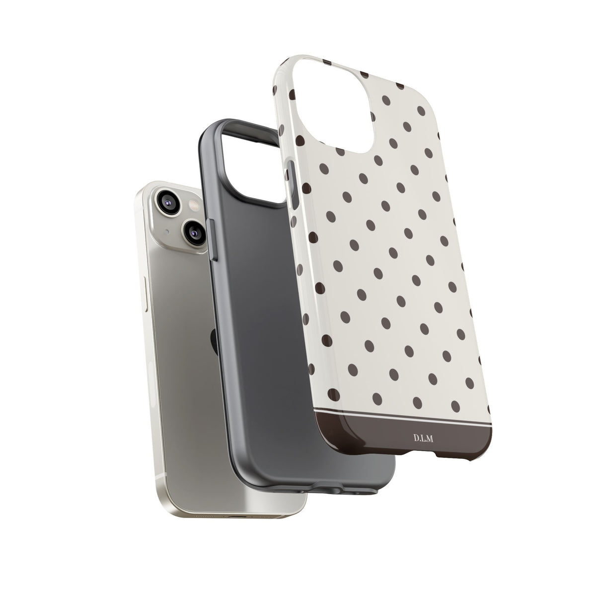 Creamy Mocha Personalised Polka Dot Case