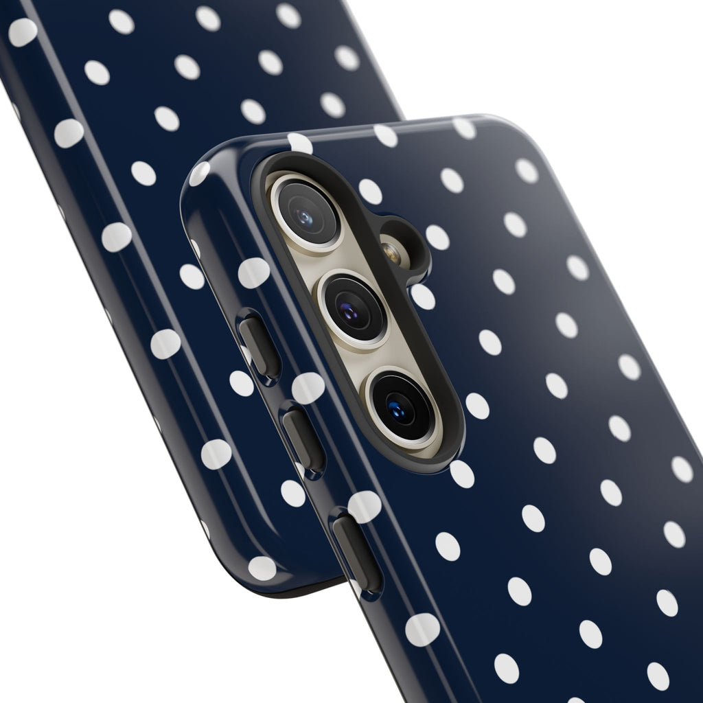 Navy Pearl Personalised Polka Dot Case