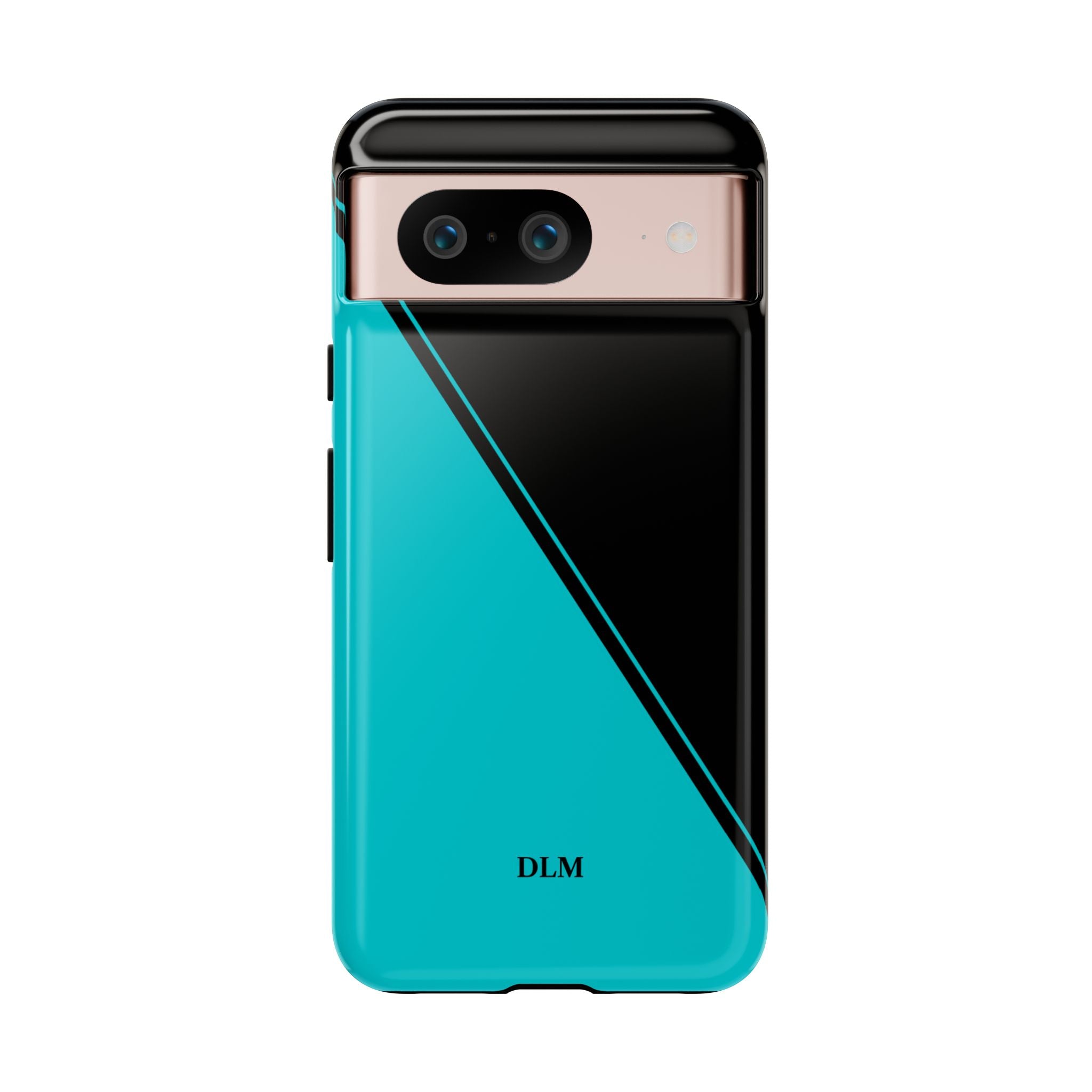 Tiffany/Black Two Tone Custom Initials Case