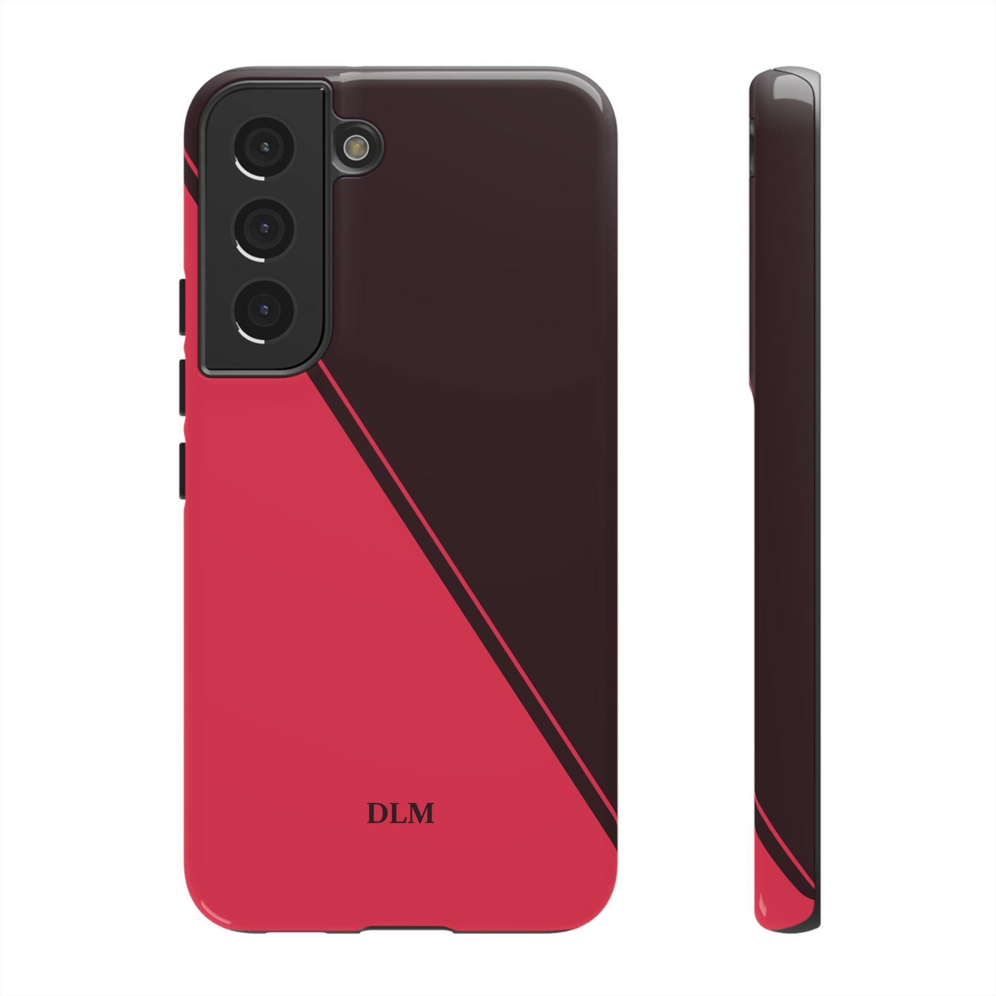 Red/Brown Two Tone Custom Initials Case