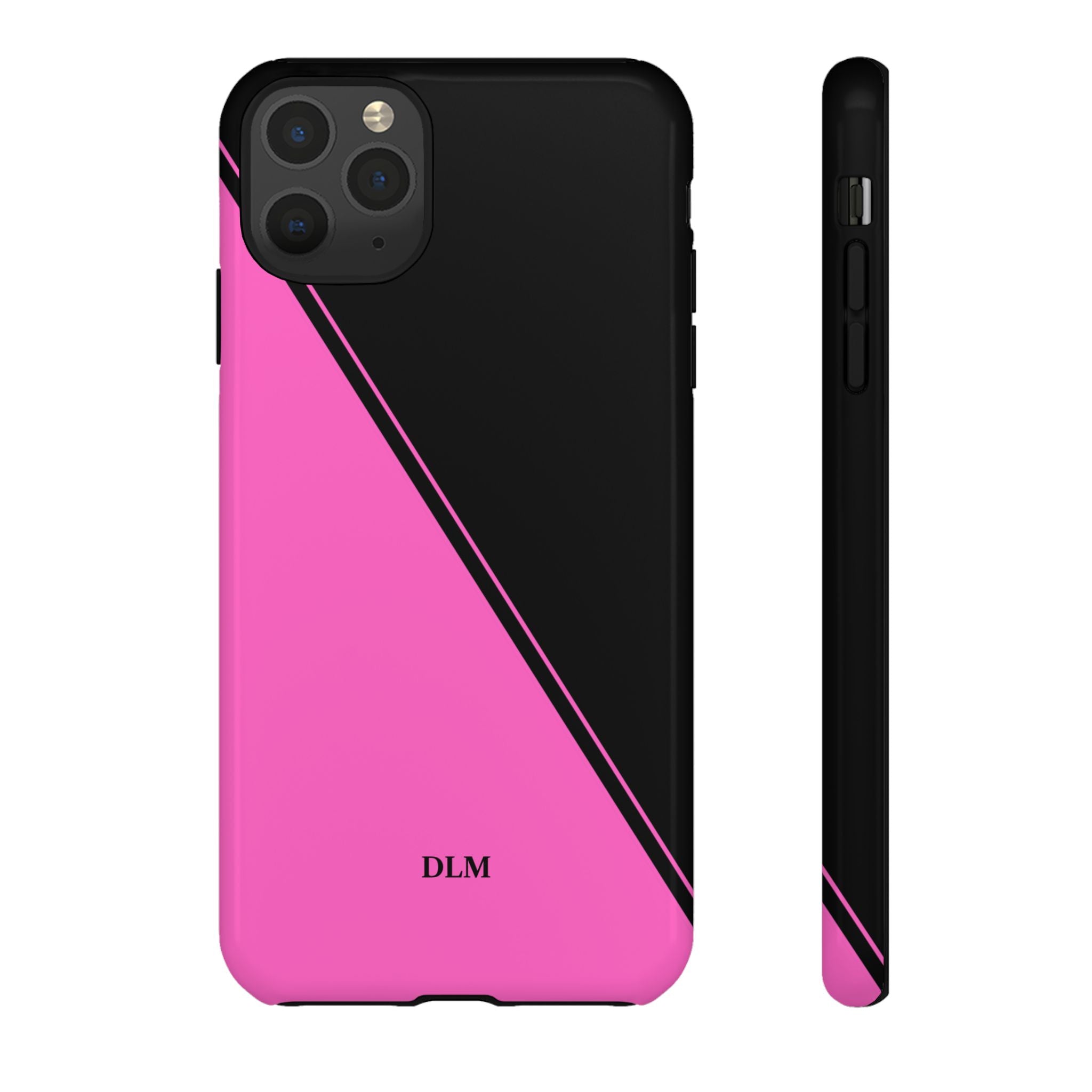 Pink/Black Two Tone Custom Initials Case