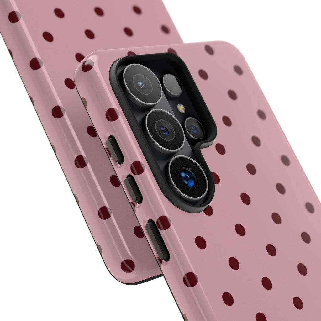 Berry Blush Personalised Polka Dot Case