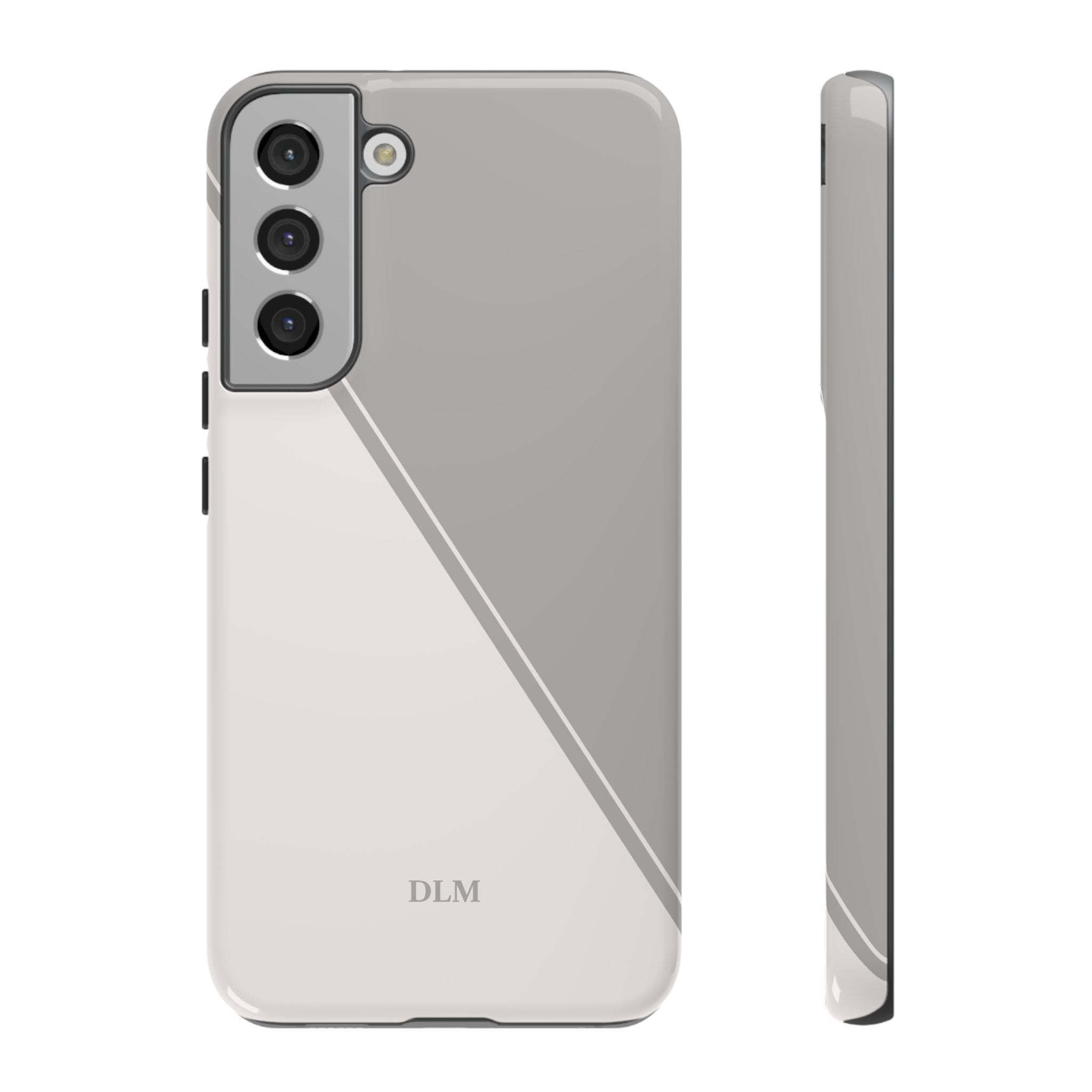 Grey Two Tone Case Custom Initials Case