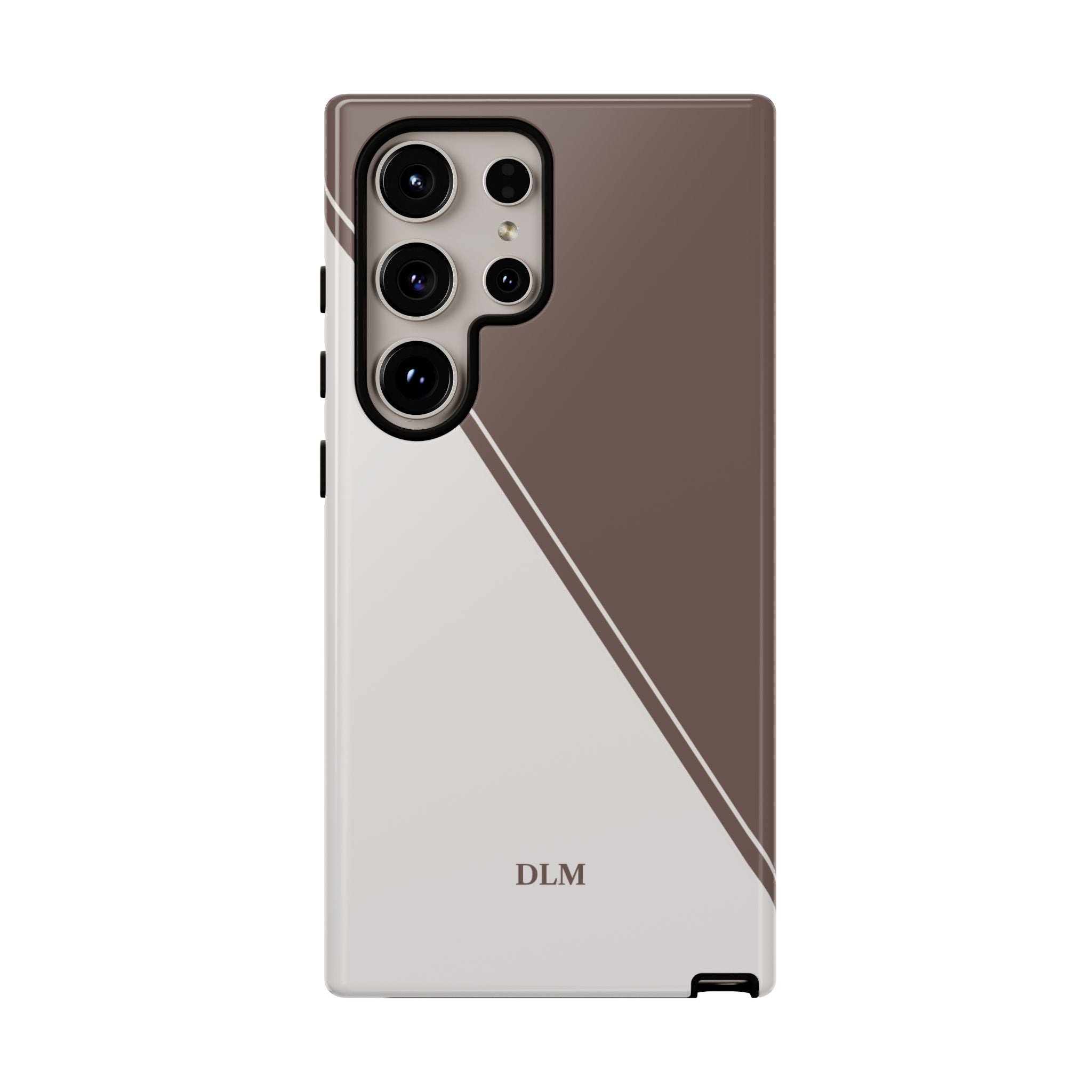 Brown/Cream Two Tone Custom Initials Case