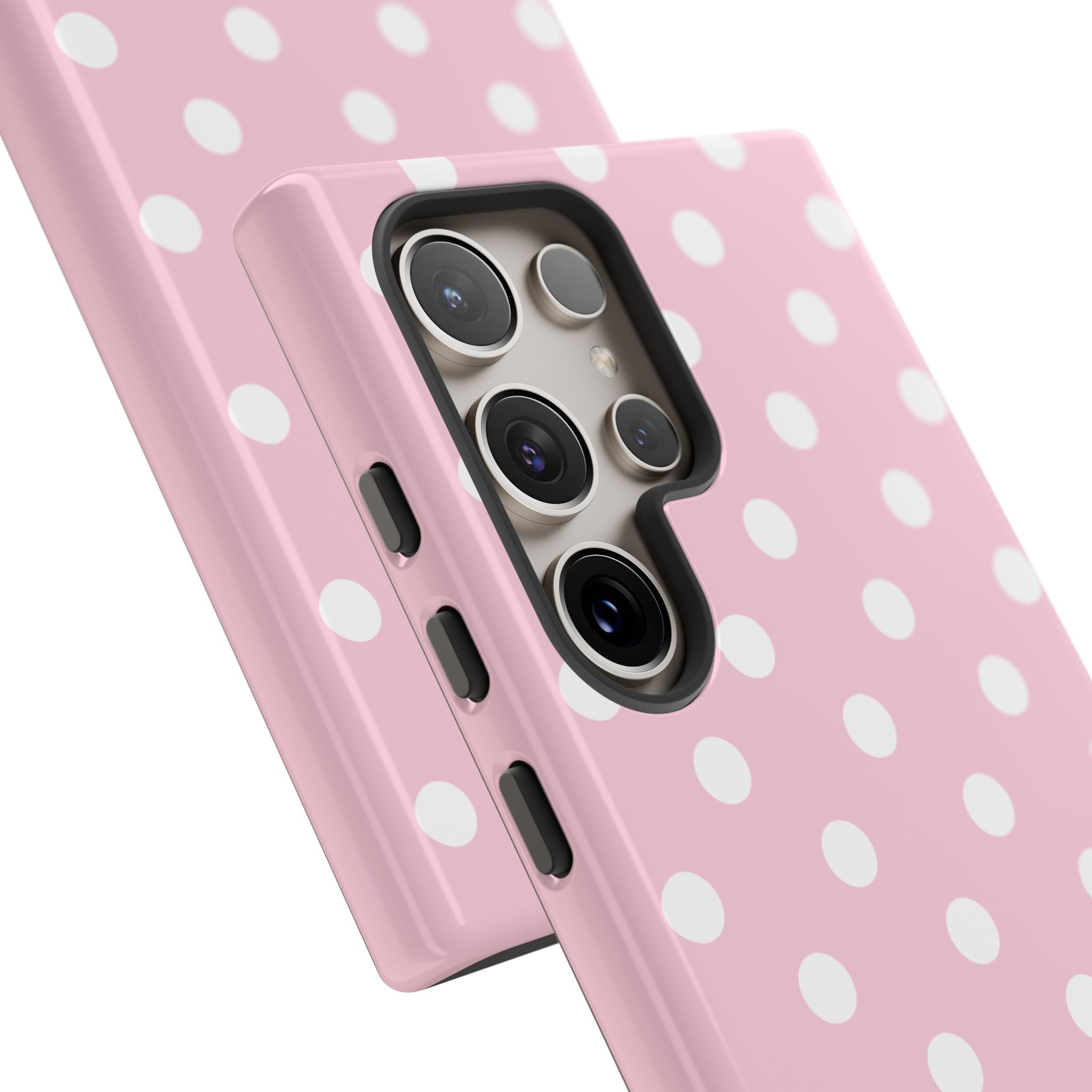 Pink & White PolkaDot Customisable Name Case