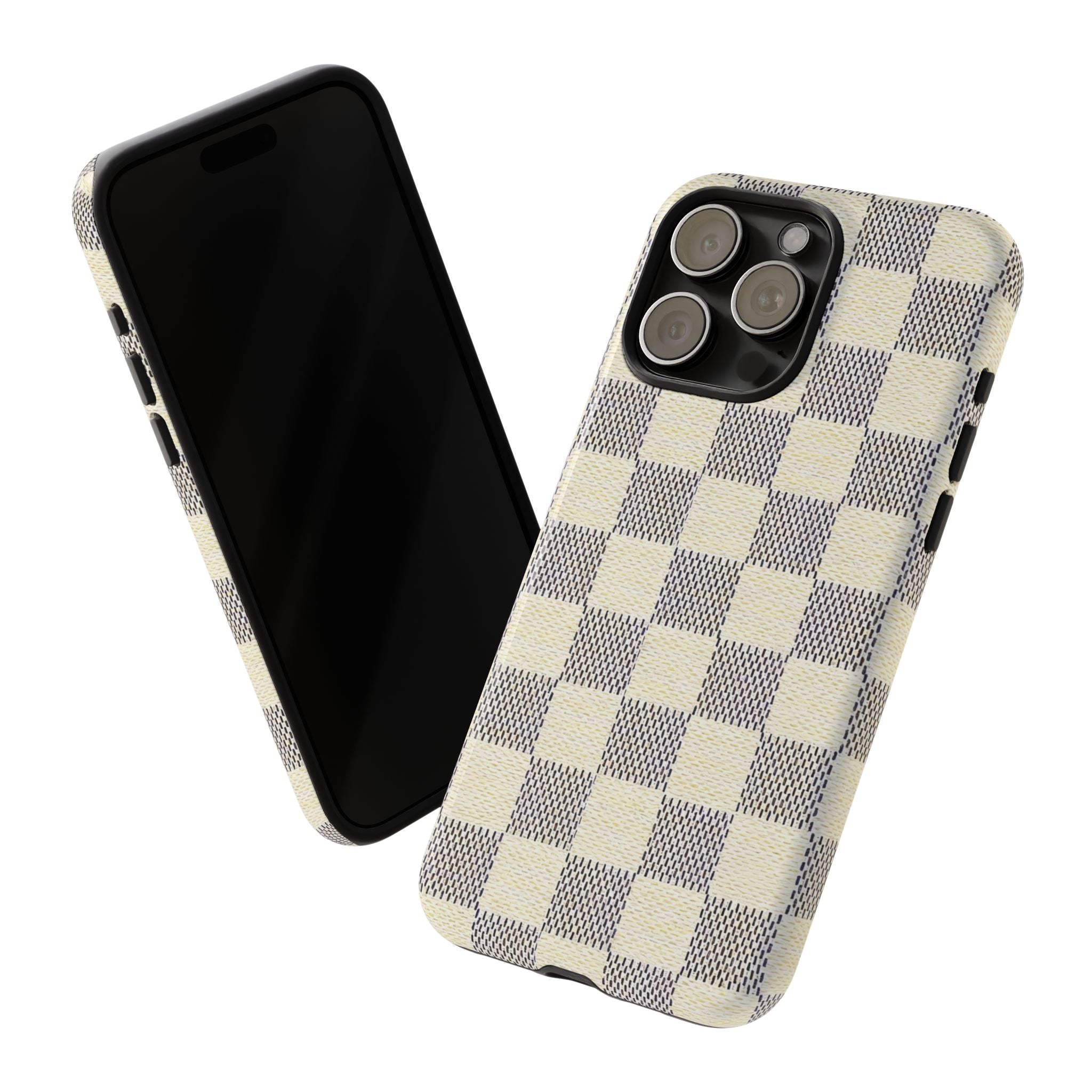 Checkered Cream Phone Case