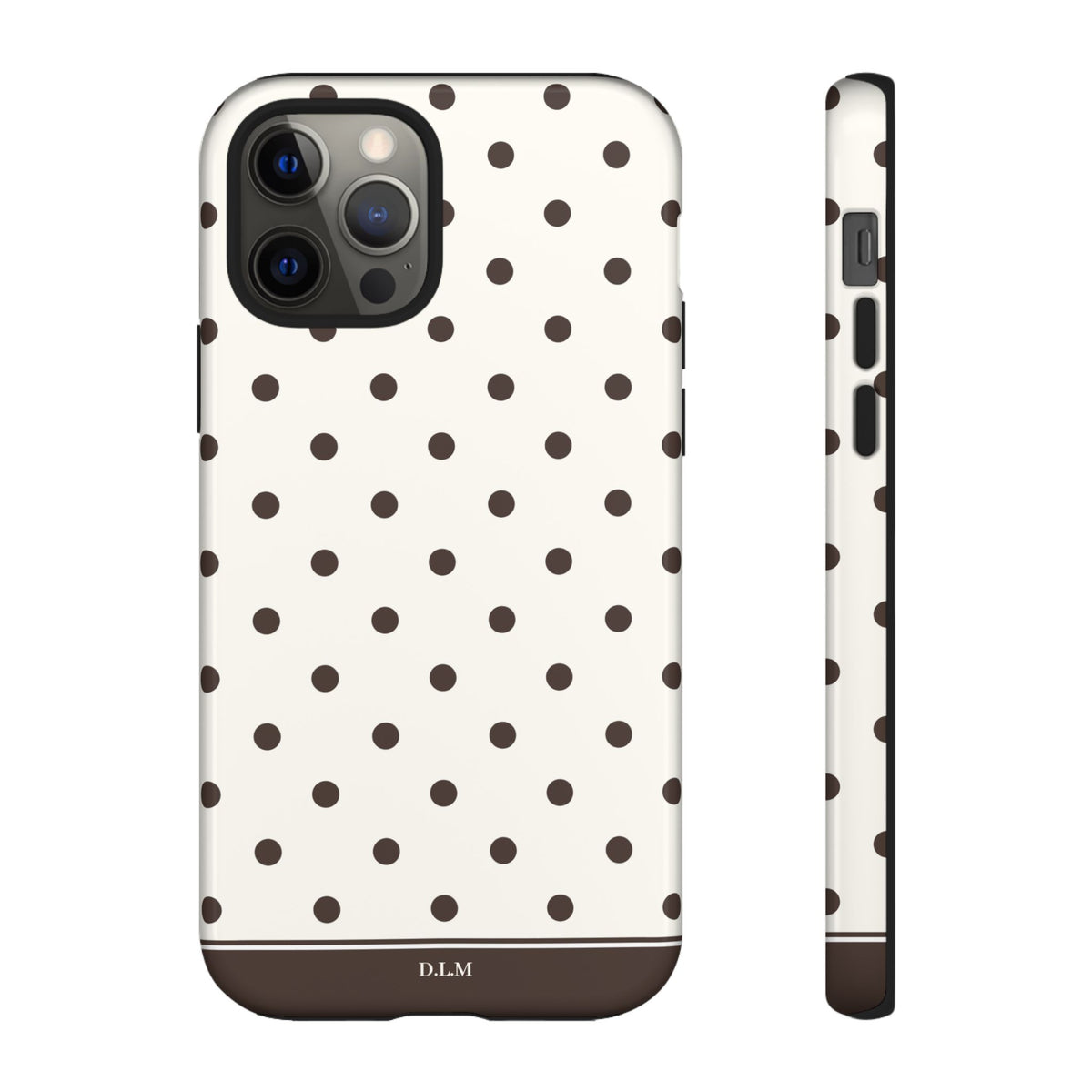 Creamy Mocha Personalised Polka Dot Case