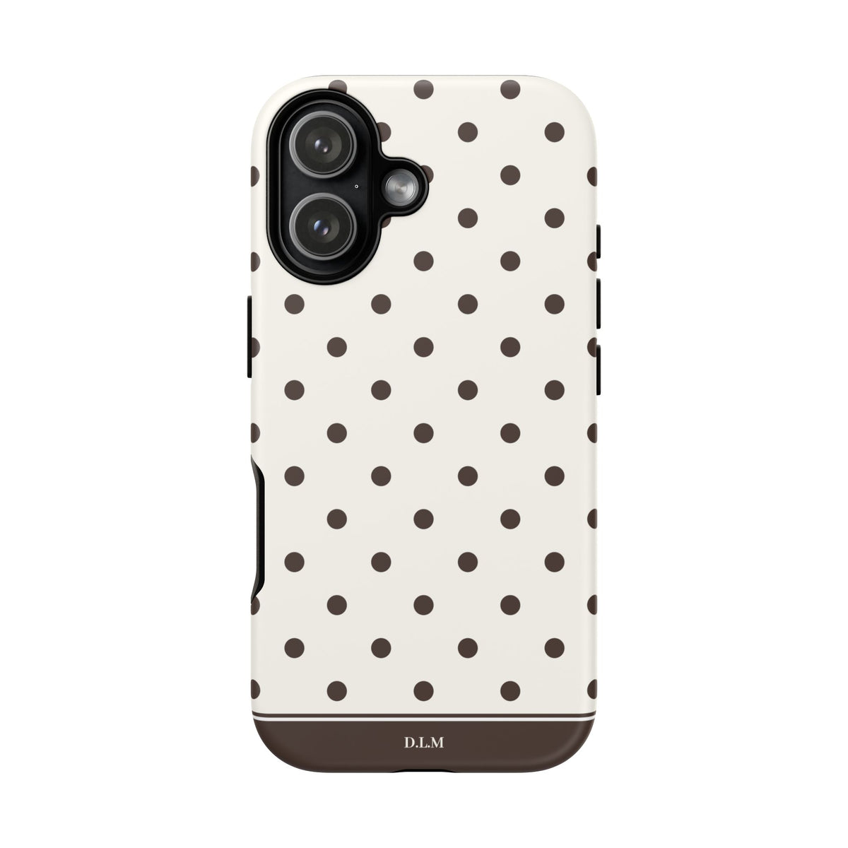 Creamy Mocha Personalised Polka Dot Case