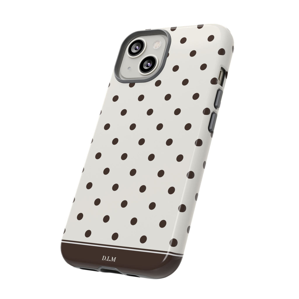 Creamy Mocha Personalised Polka Dot Case