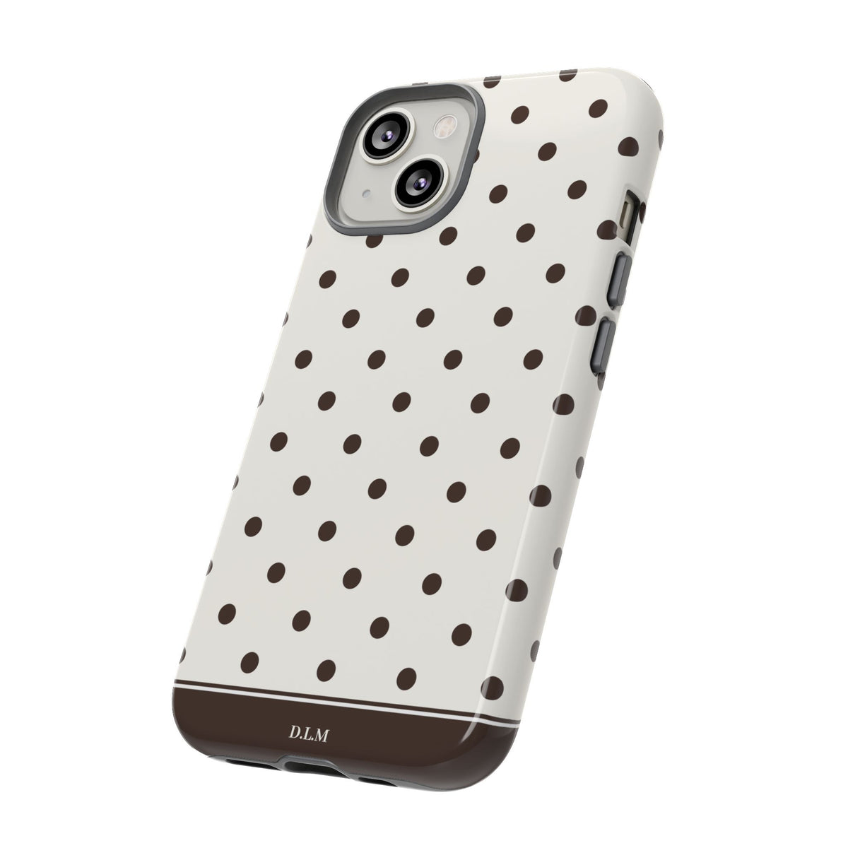 Creamy Mocha Personalised Polka Dot Case
