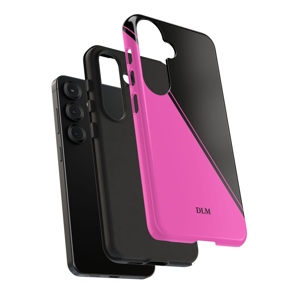 Pink/Black Two Tone Custom Initials Case
