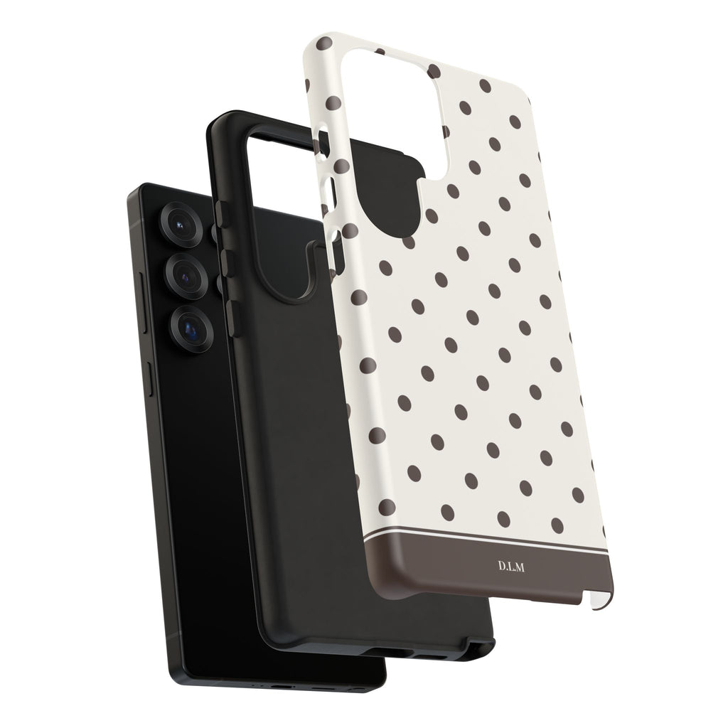 Creamy Mocha Personalised Polka Dot Case