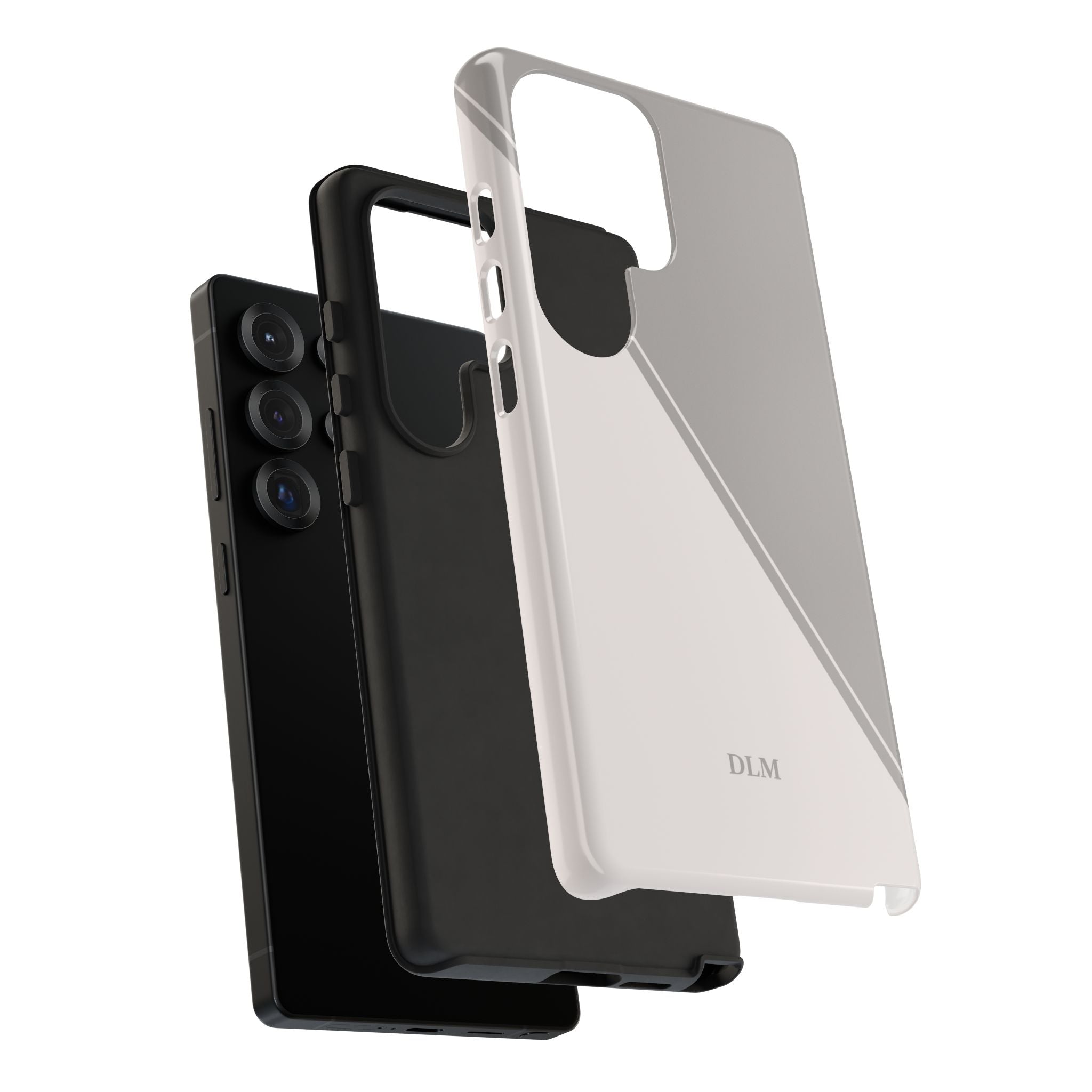 Grey Two Tone Case Custom Initials Case