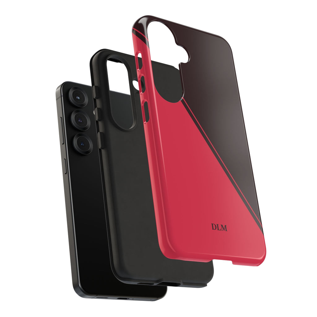 Red/Brown Two Tone Custom Initials Case