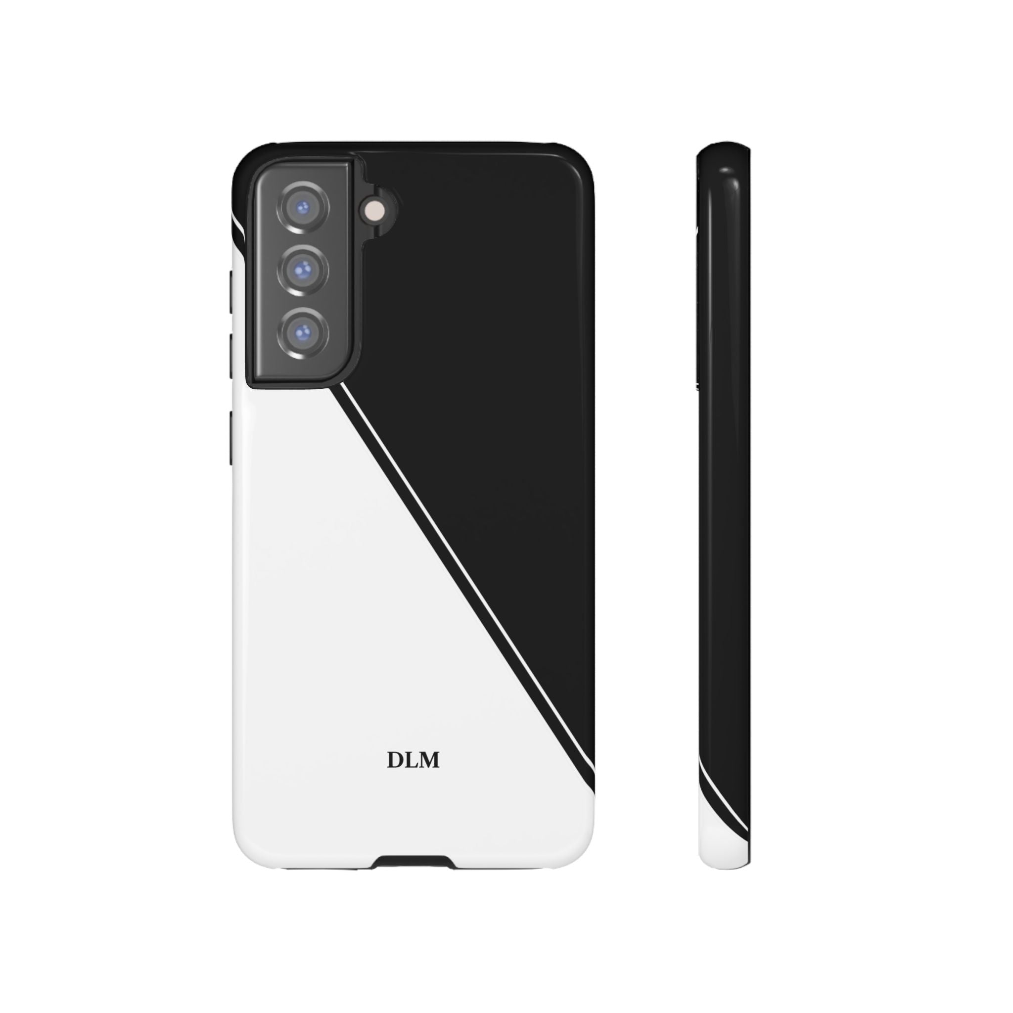 White/Black Two Tone Custom Initials Case