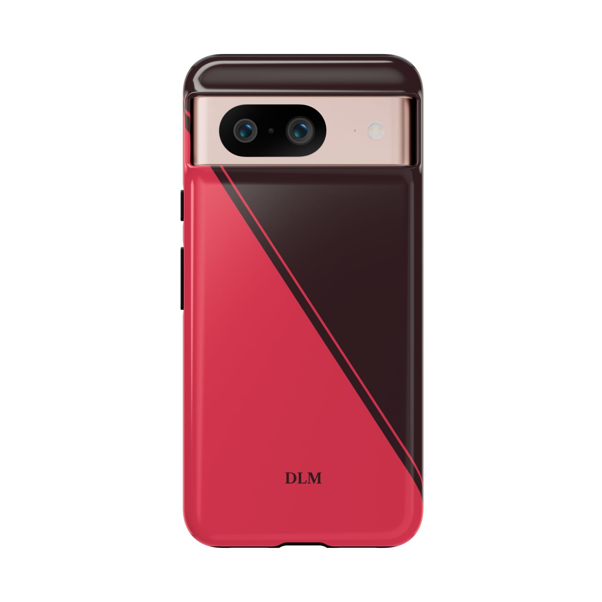 Red/Brown Two Tone Custom Initials Case