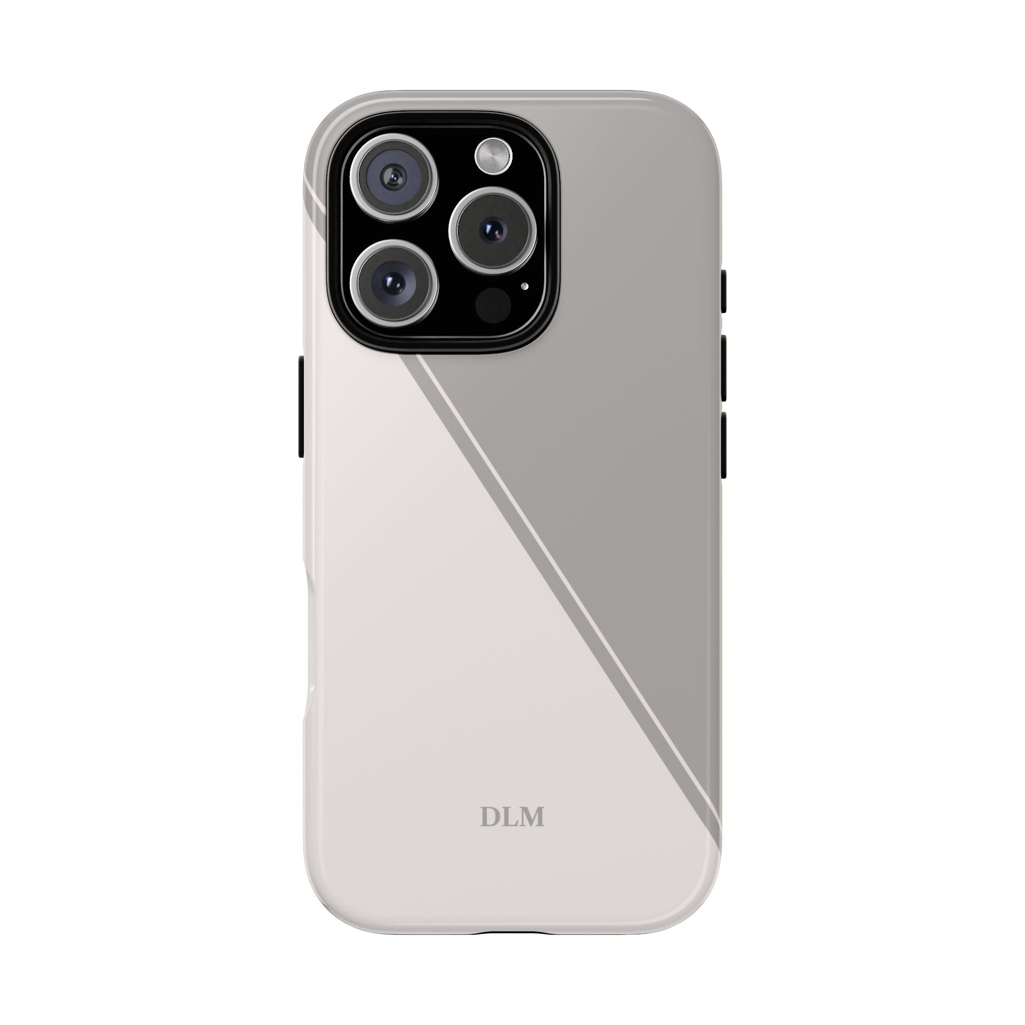Grey Two Tone Case Custom Initials Case