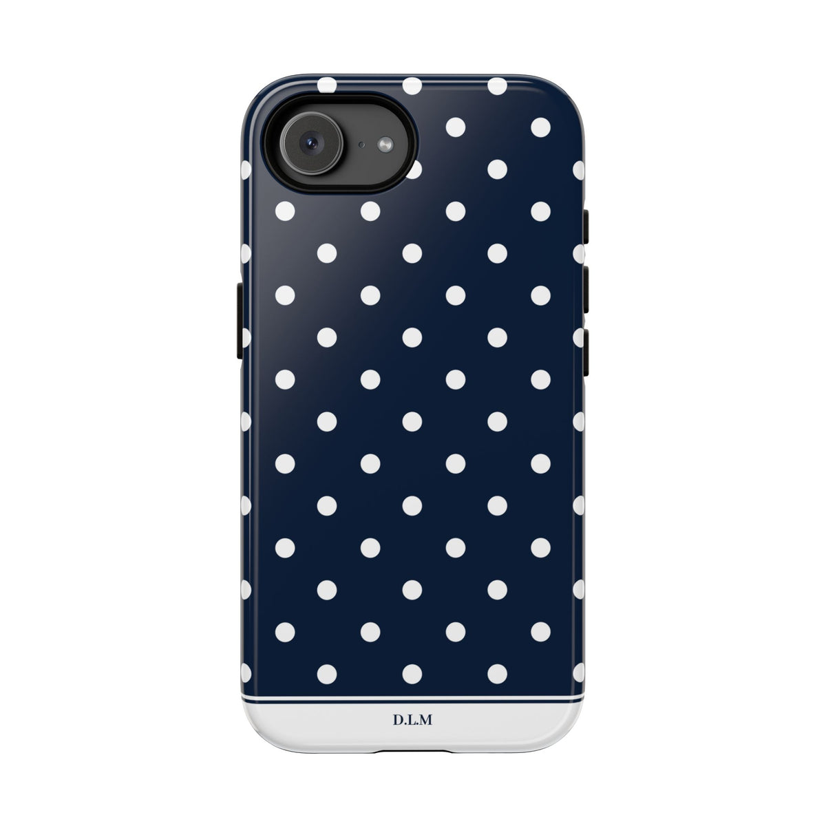Navy Pearl Personalised Polka Dot Case