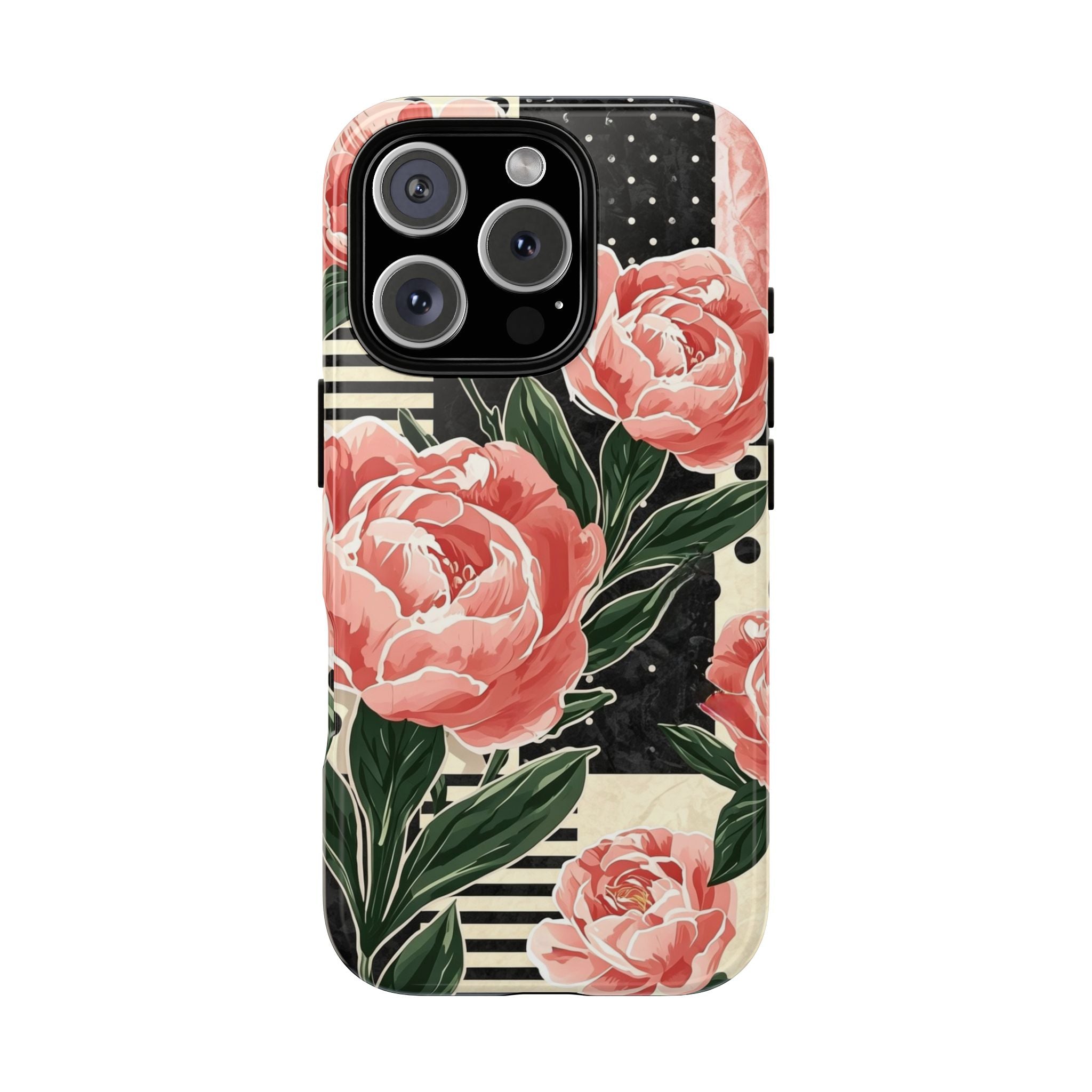 Pink Peony Stripes & Polka Dots