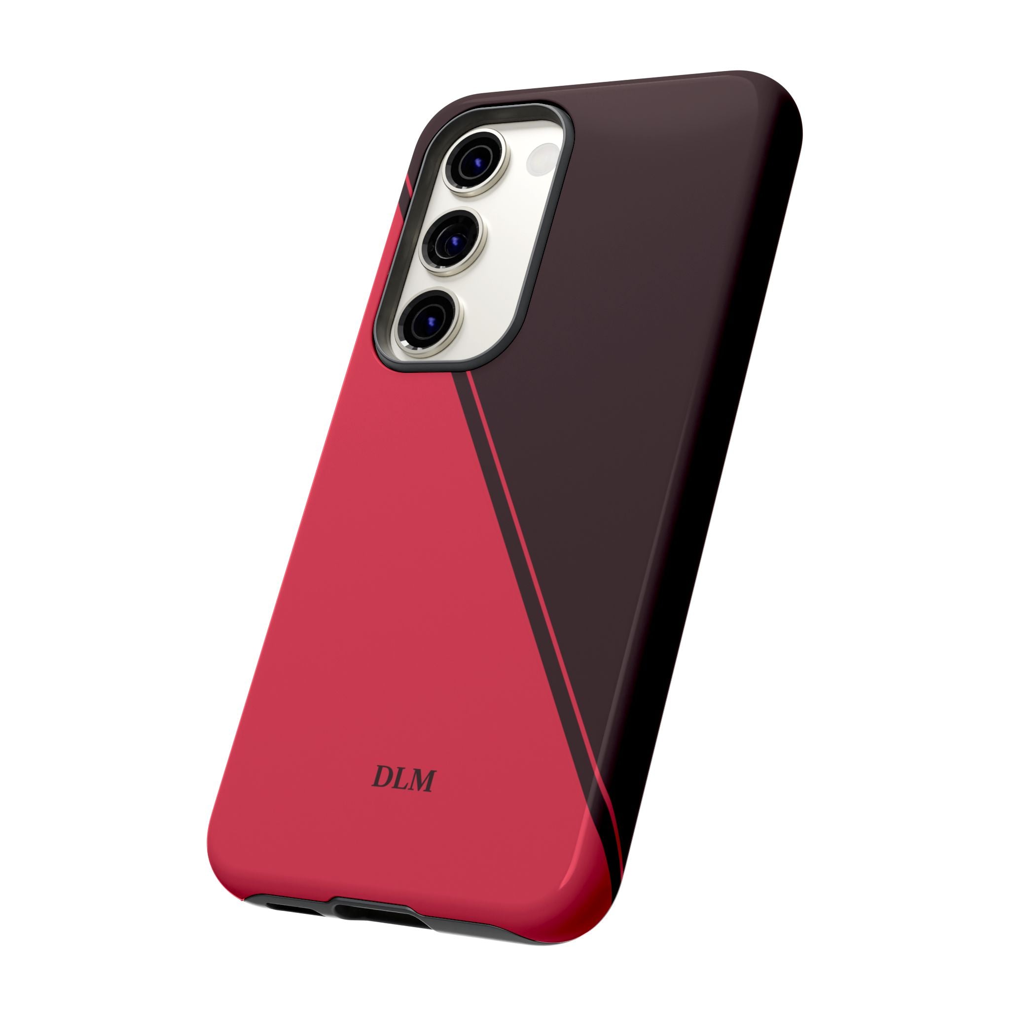 Red/Brown Two Tone Custom Initials Case