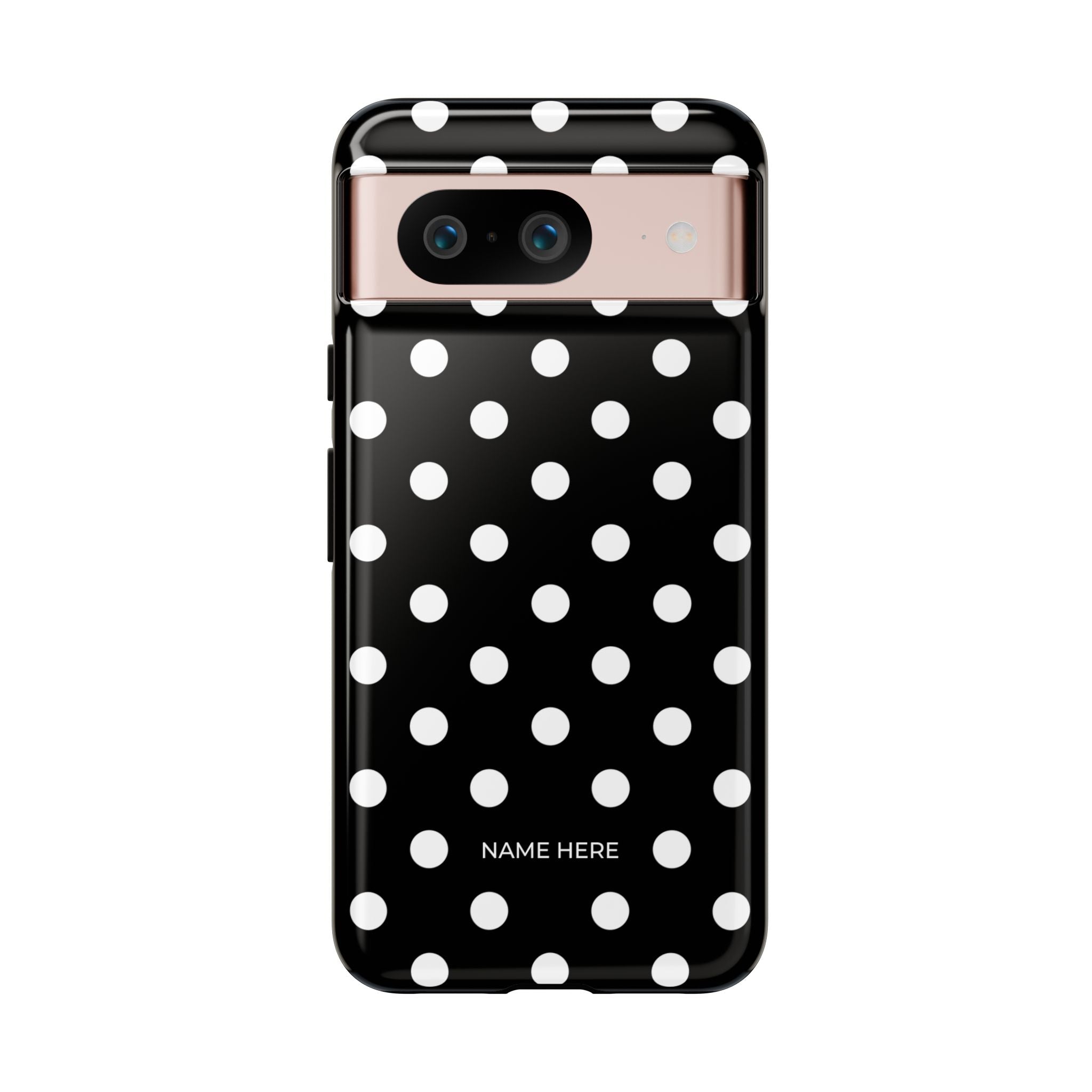 Black & White PolkaDot Customisable Case