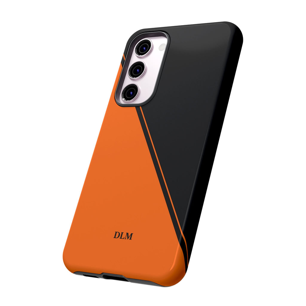 Orange/Black Two Tone Custom Initials Case