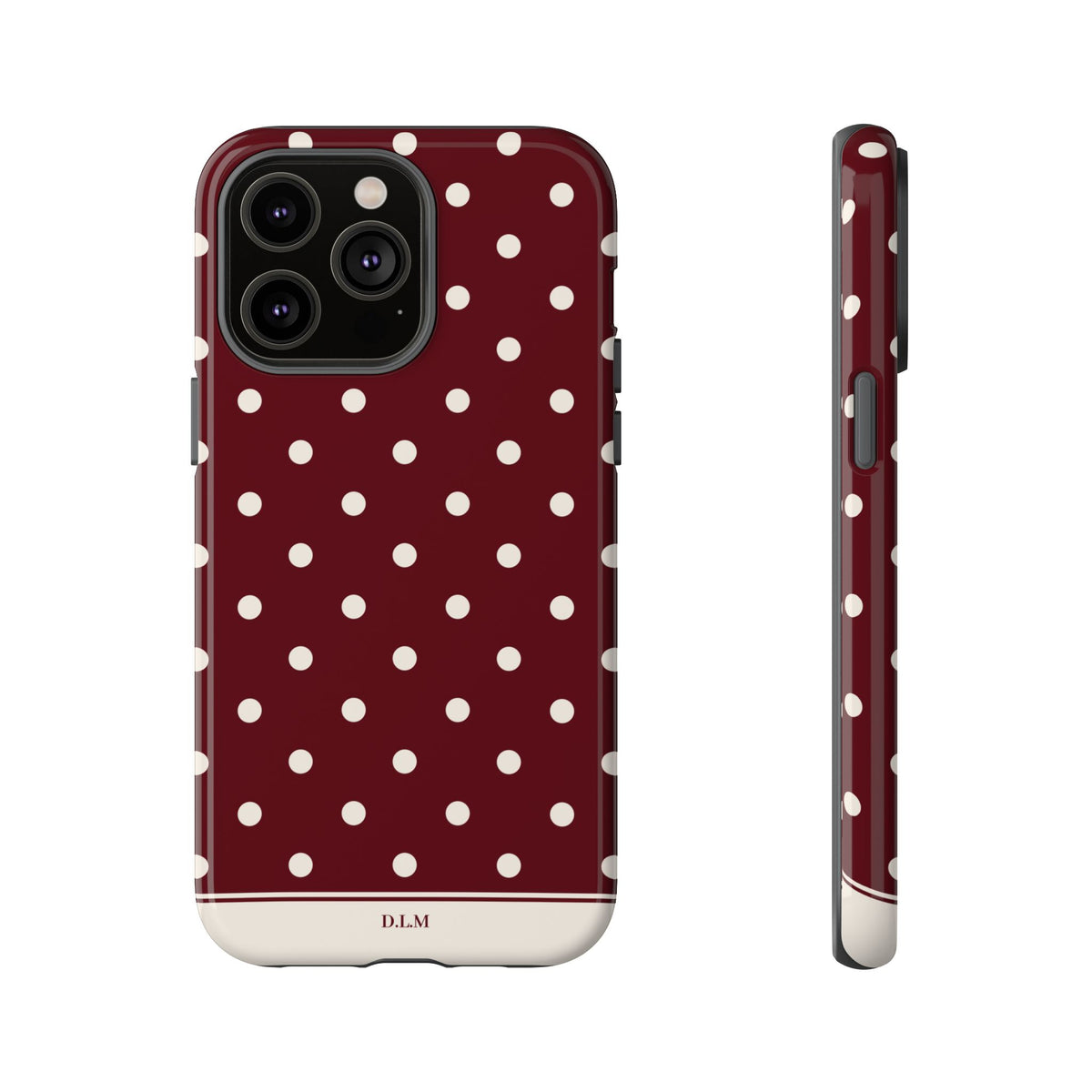 Cranberry Cream Personalised Polka Dot Case