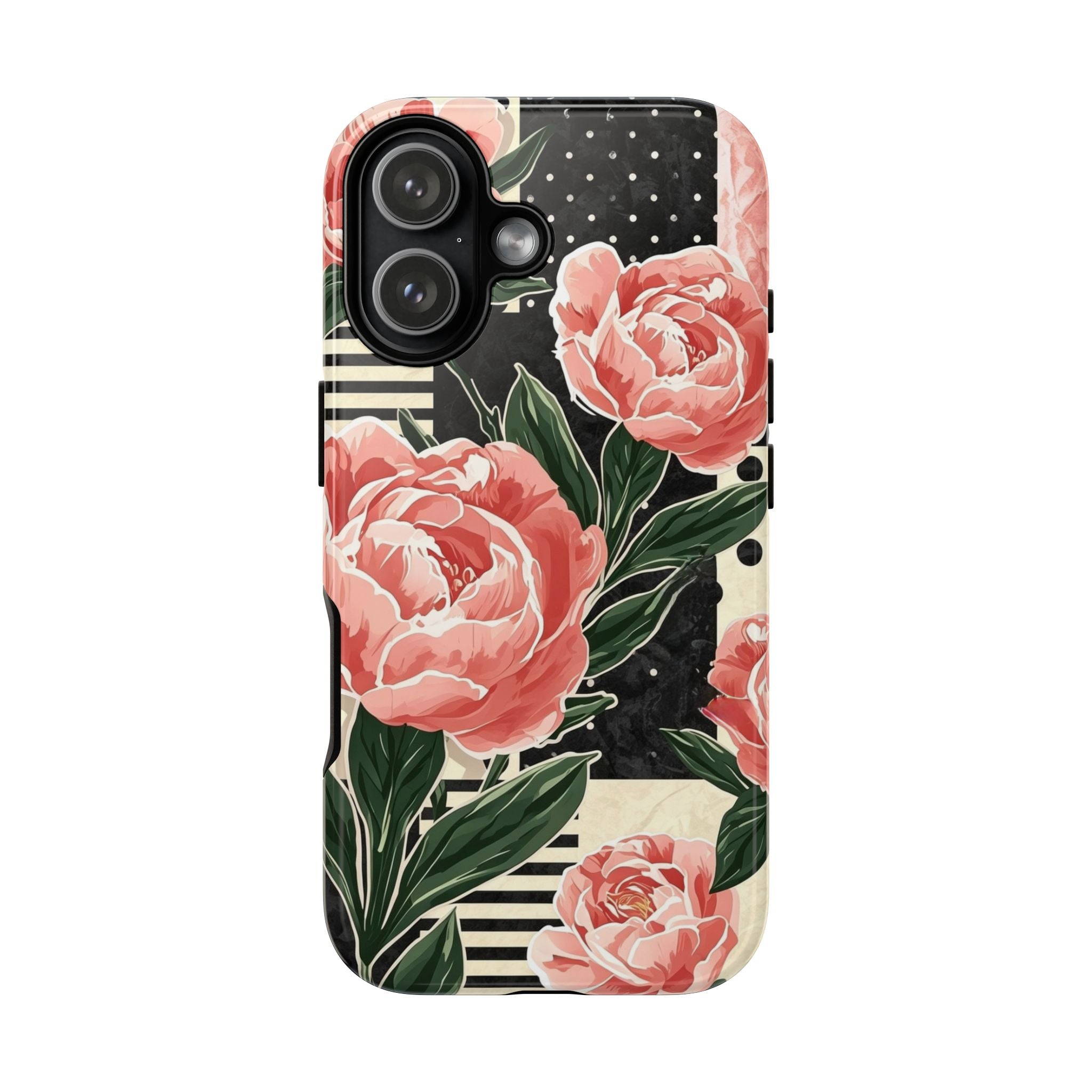 Pink Peony Stripes & Polka Dots