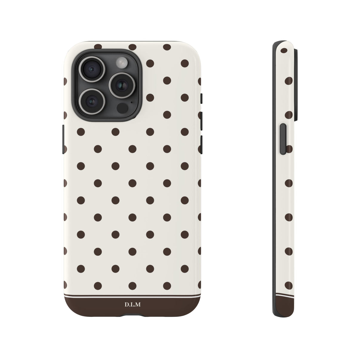 Creamy Mocha Personalised Polka Dot Case