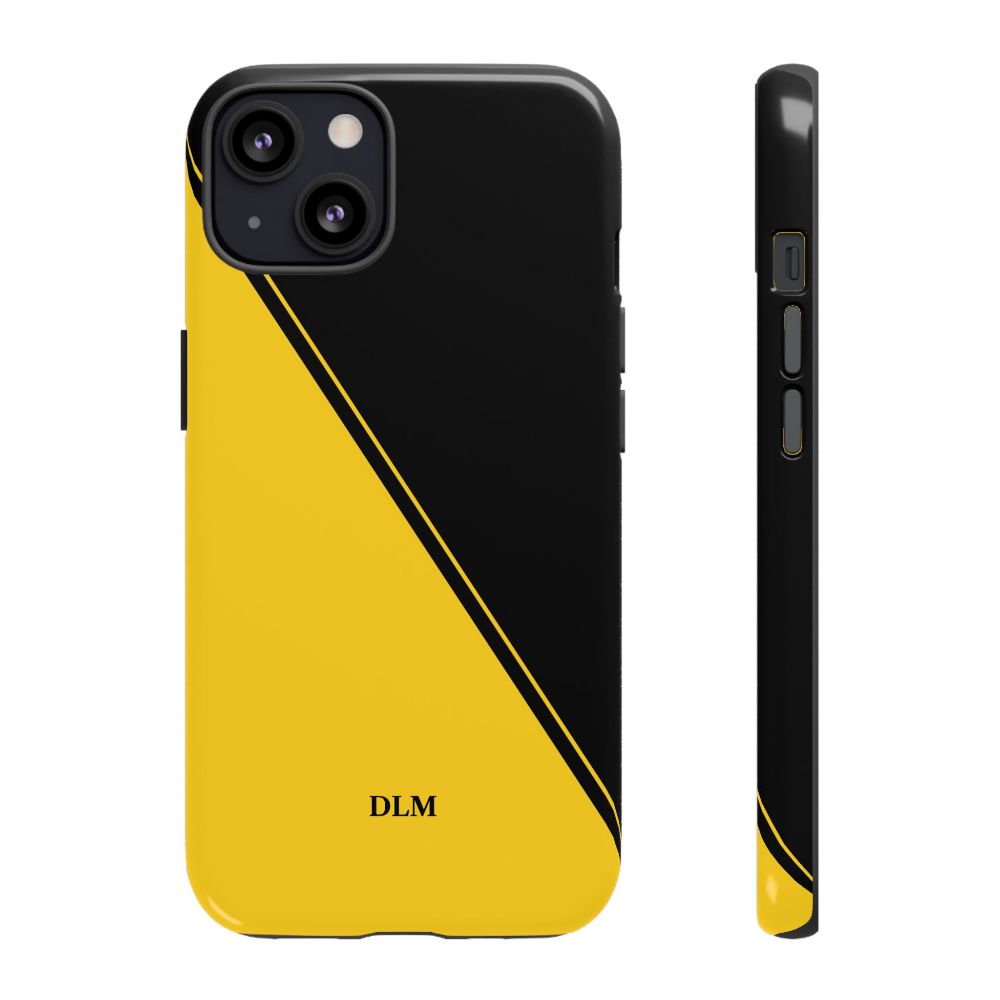 Yellow/Black Two Tone Custom Initials Case