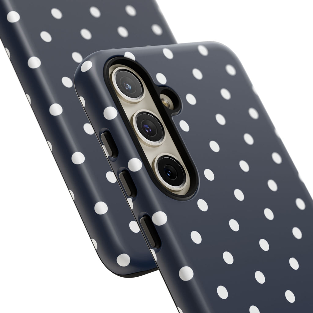 Navy Pearl Personalised Polka Dot Case