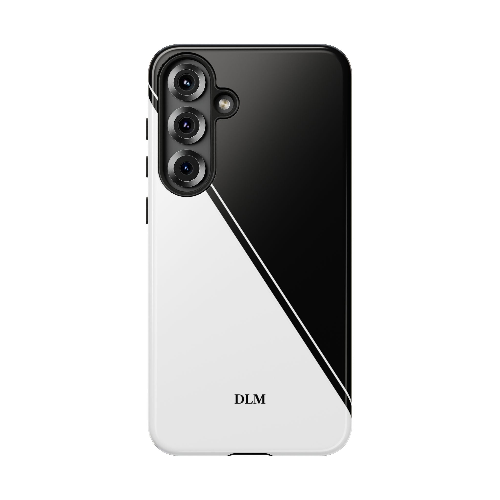White/Black Two Tone Custom Initials Case